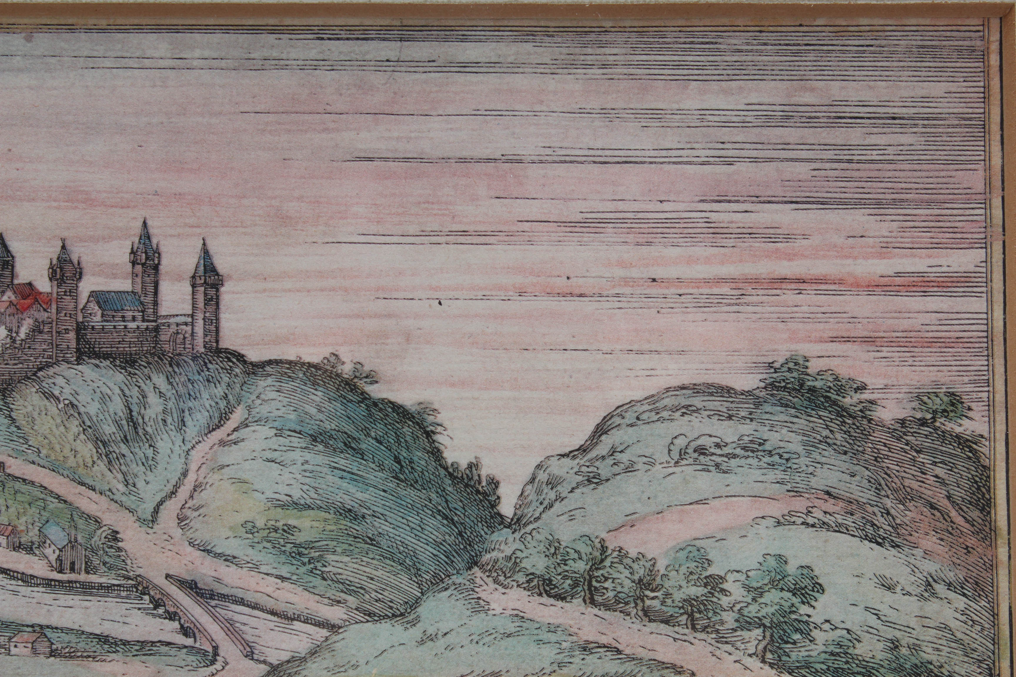 Offset Lithograph Depicting German Medieval Town Rothenburg ob der Tauber