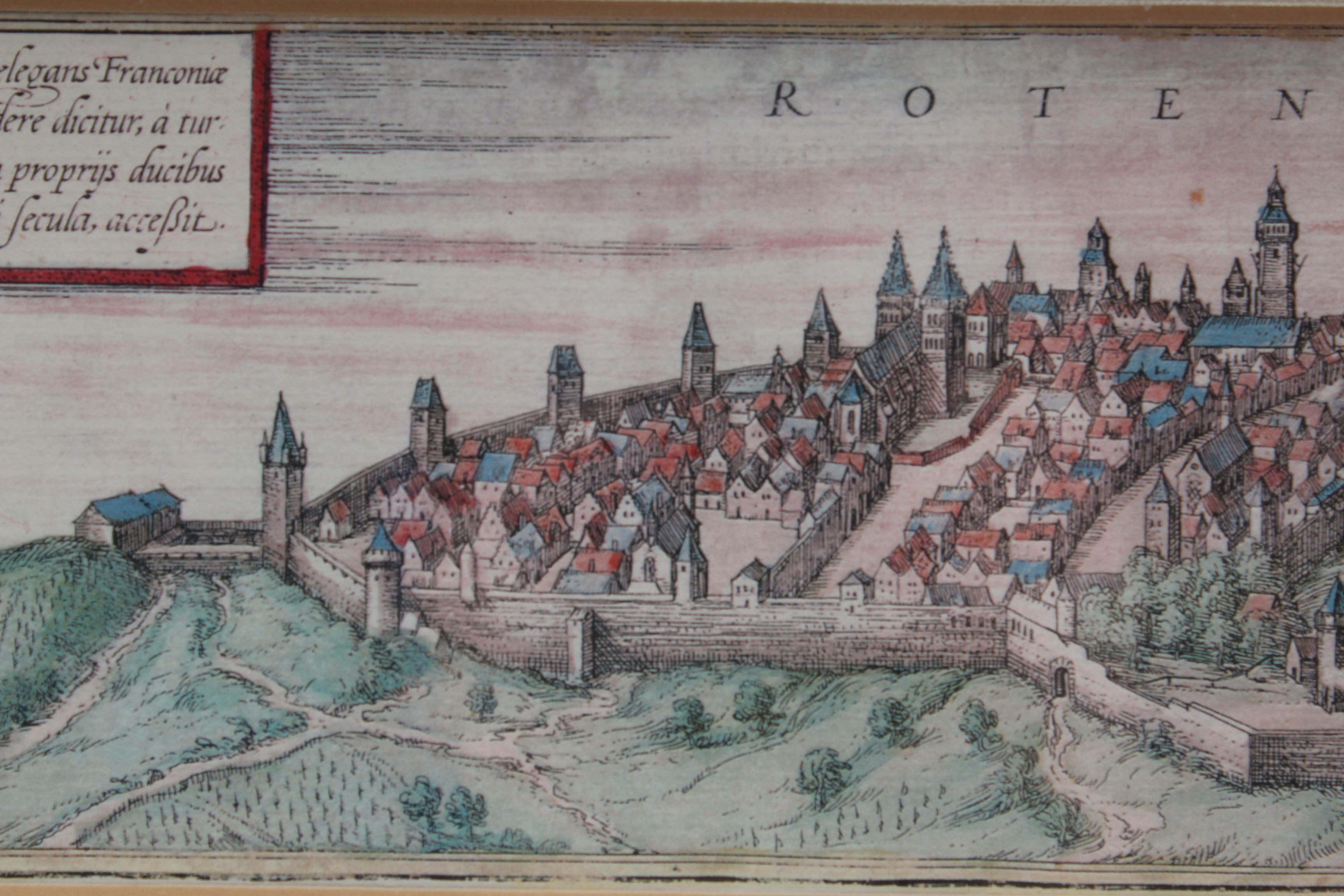 Offset Lithograph Depicting German Medieval Town Rothenburg ob der Tauber