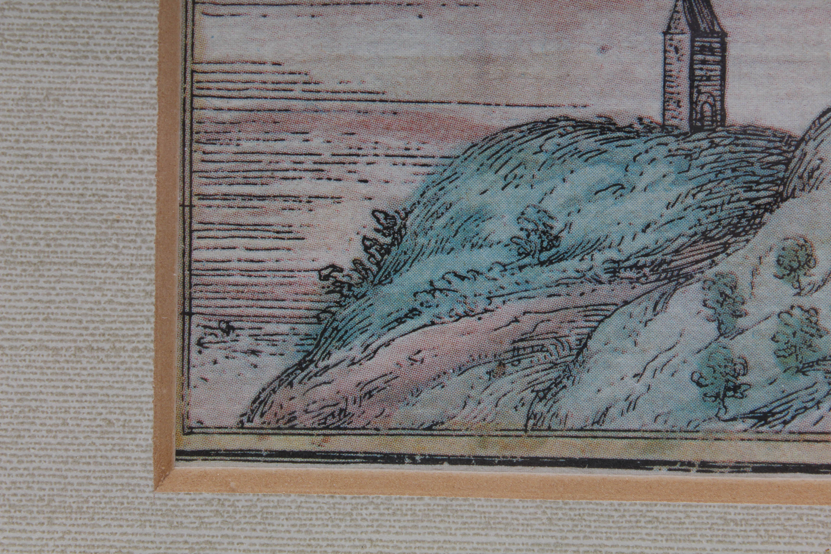 Offset Lithograph Depicting German Medieval Town Rothenburg ob der Tauber