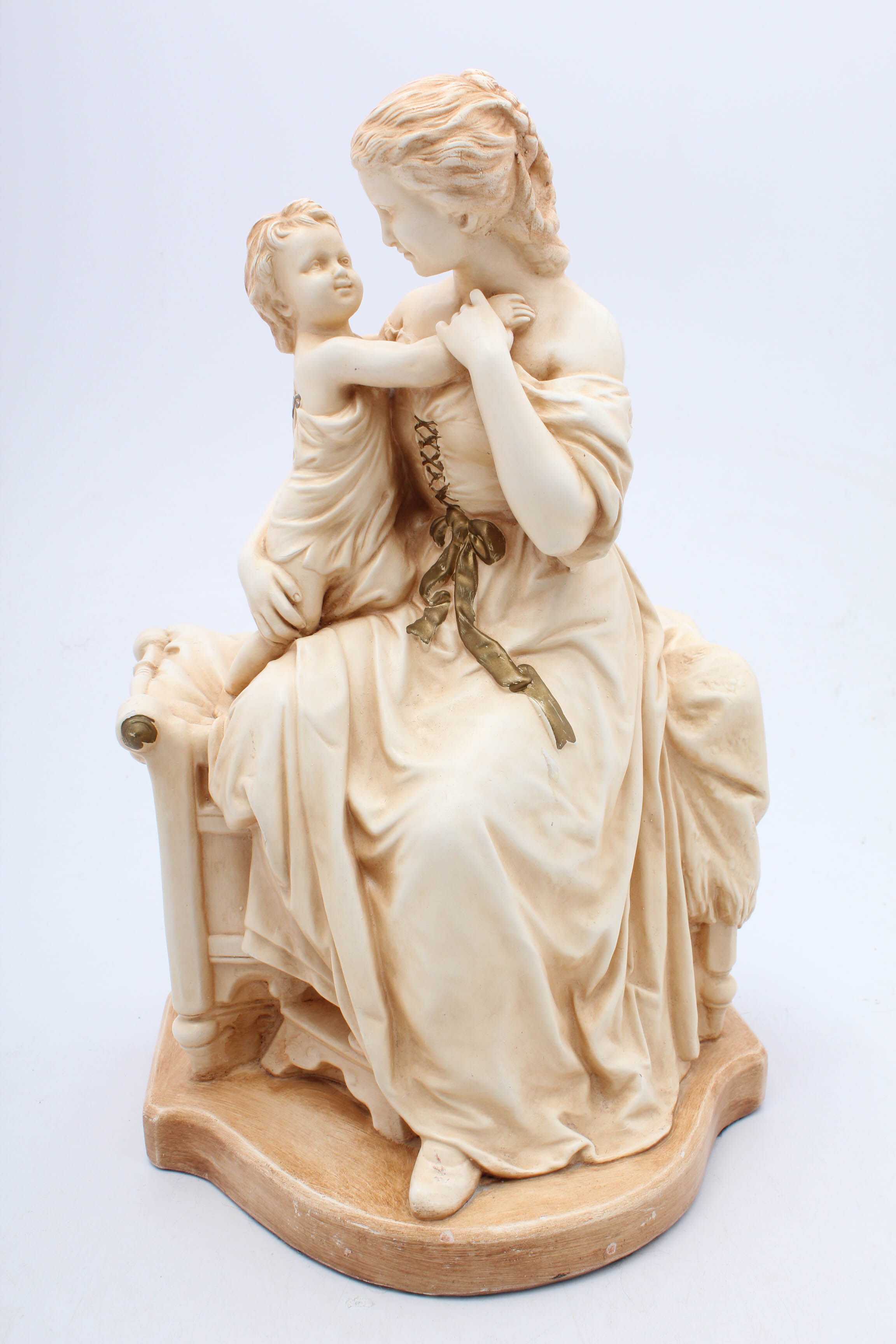 Artistic Royal Krafts Chalkware Mother and Child, 20th Century