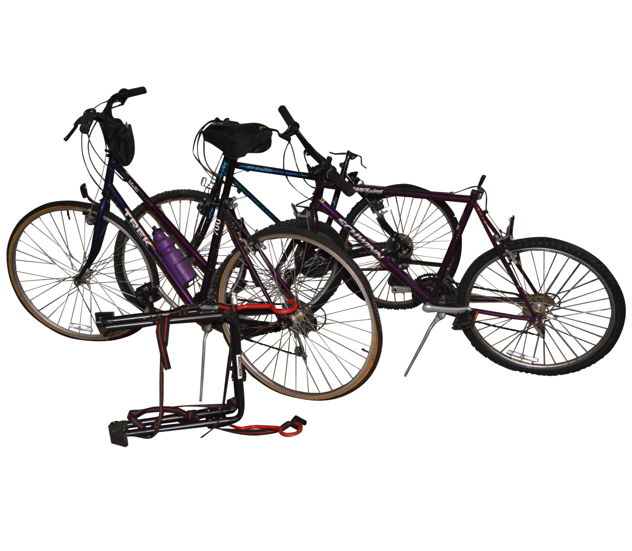 Mountain and Road Bicycles with Bike Rack Including Schwinn