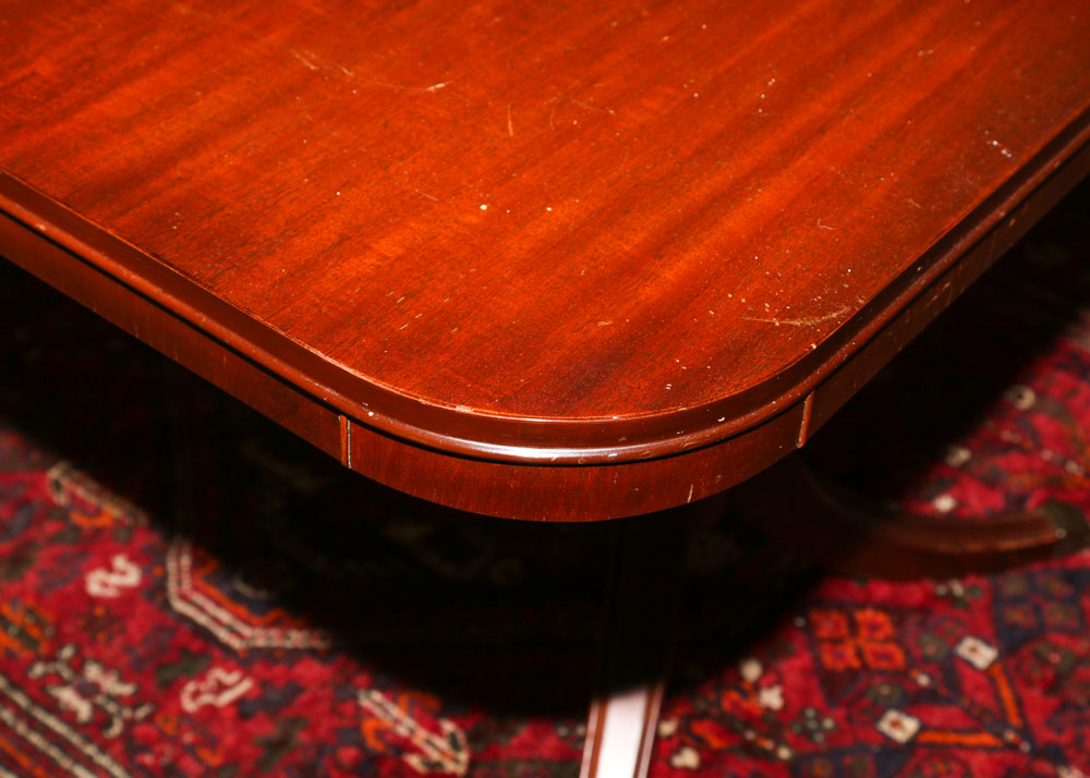 "New Hampton Court" Mahogany Dining Table by Drexel, 20th Century