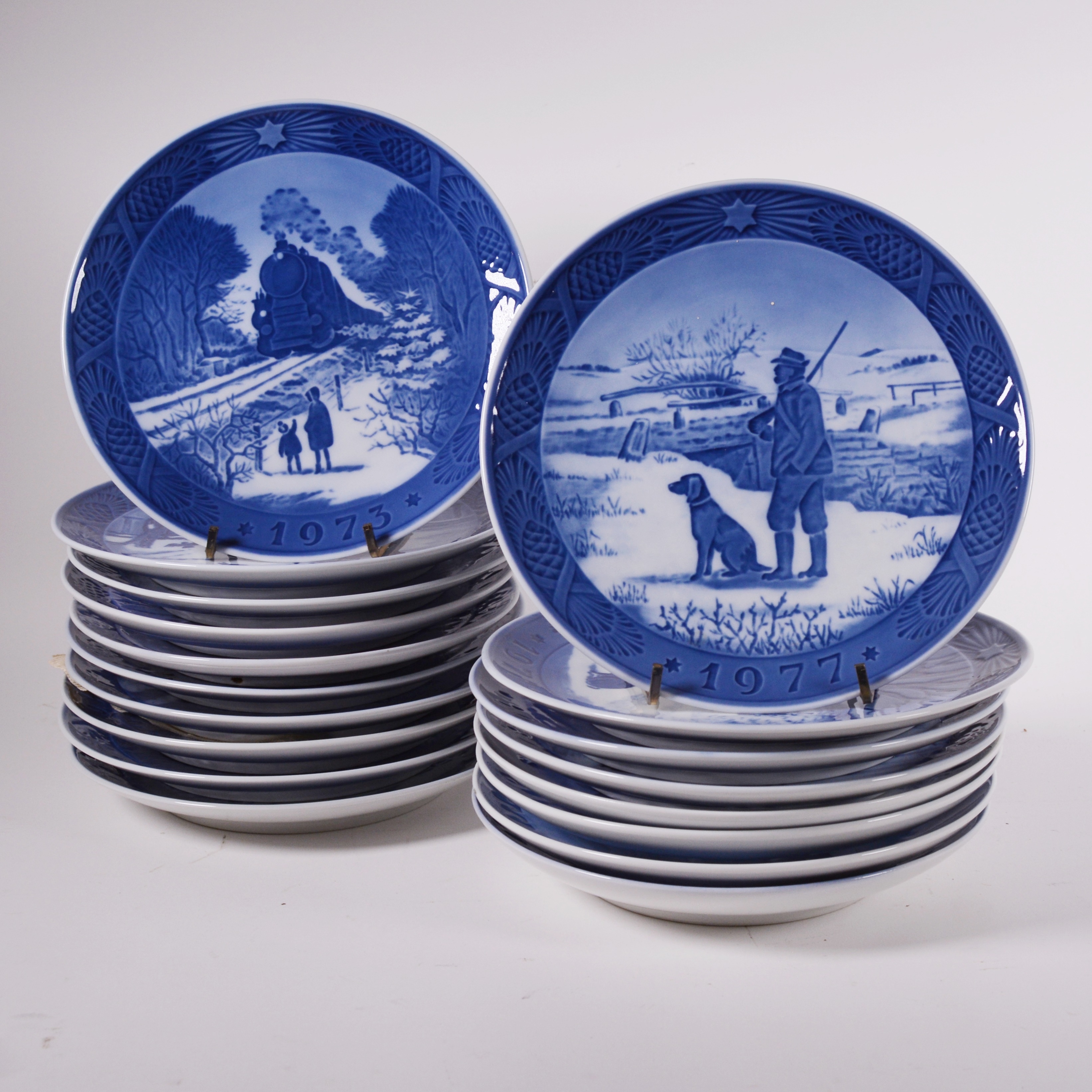 Royal Copenhagen Porcelain Christmas Plates, Set of Fourteen