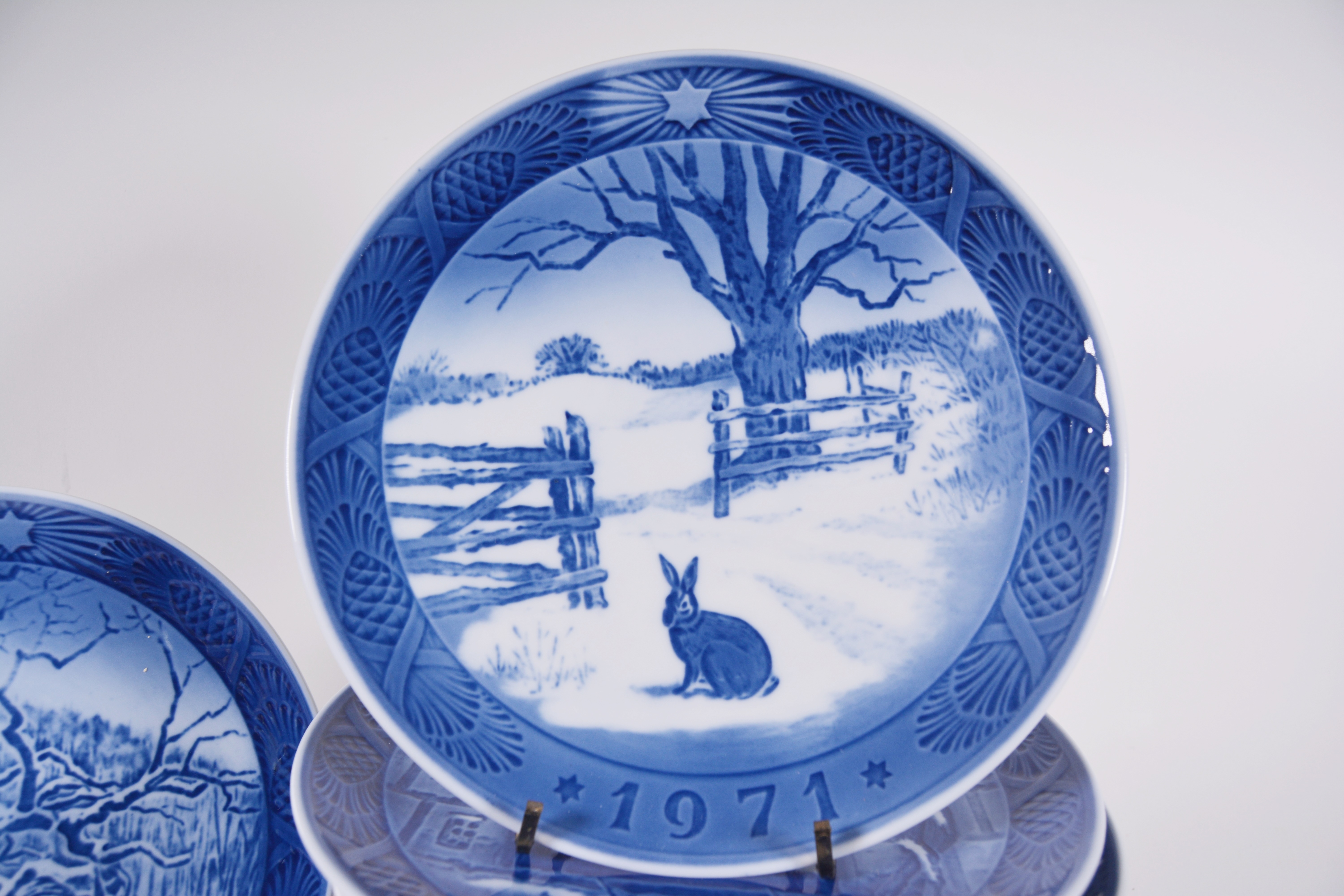 Royal Copenhagen Porcelain Christmas Plates, Set of Fourteen