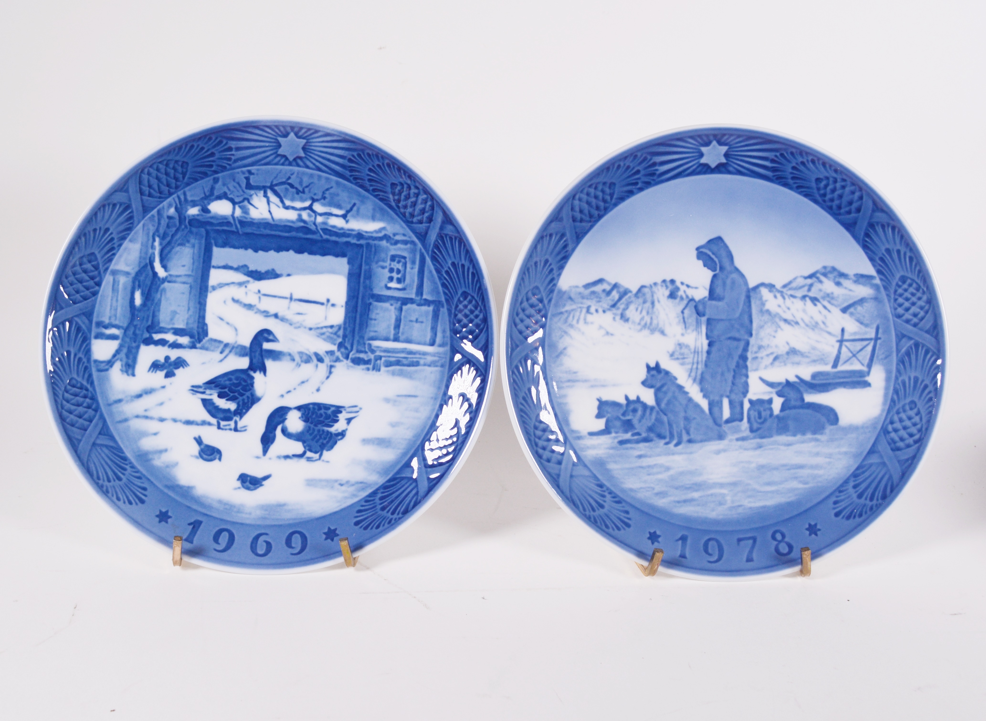 Royal Copenhagen Porcelain Christmas Plates, Set of Fourteen