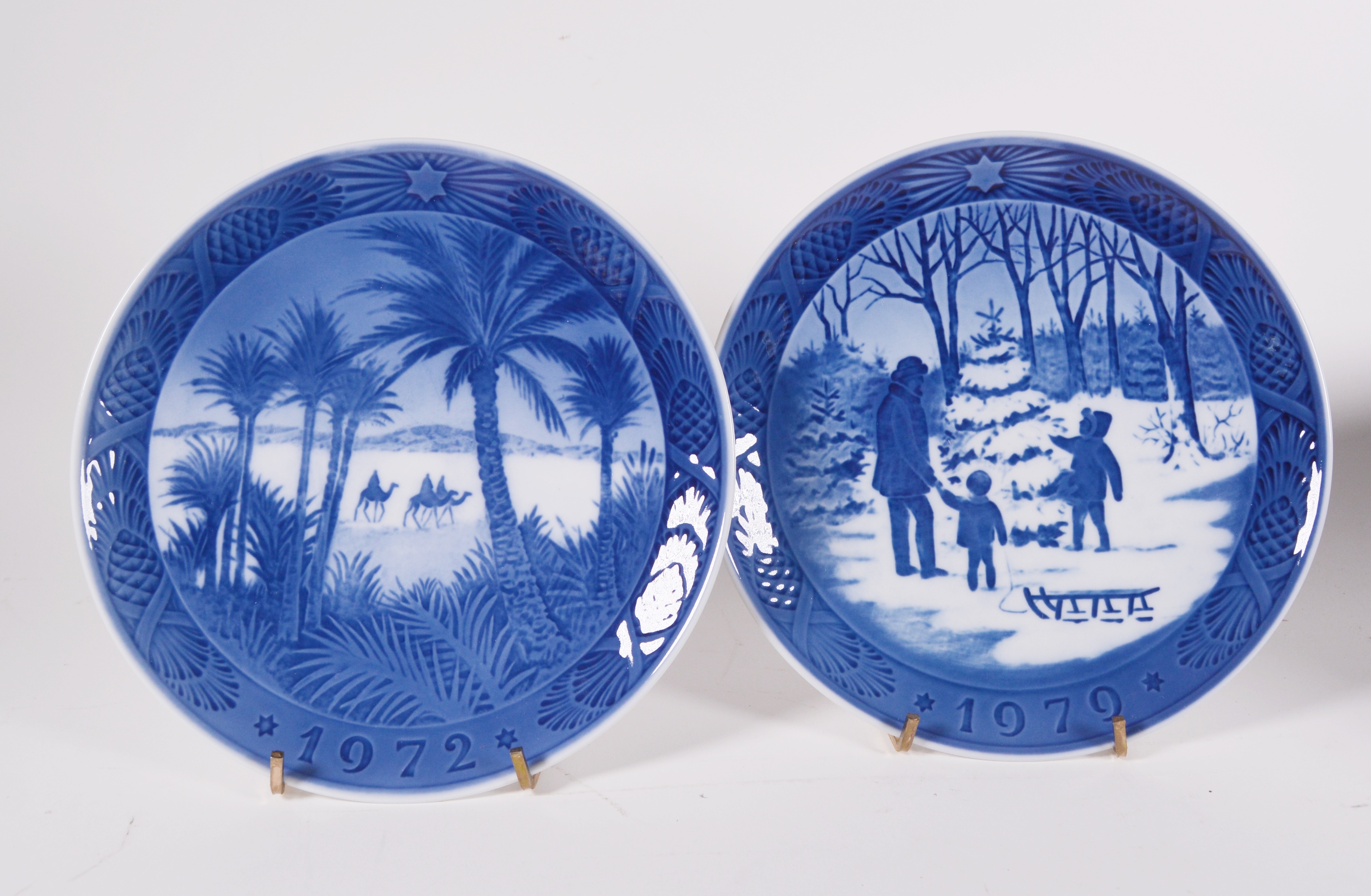 Royal Copenhagen Porcelain Christmas Plates, Set of Fourteen