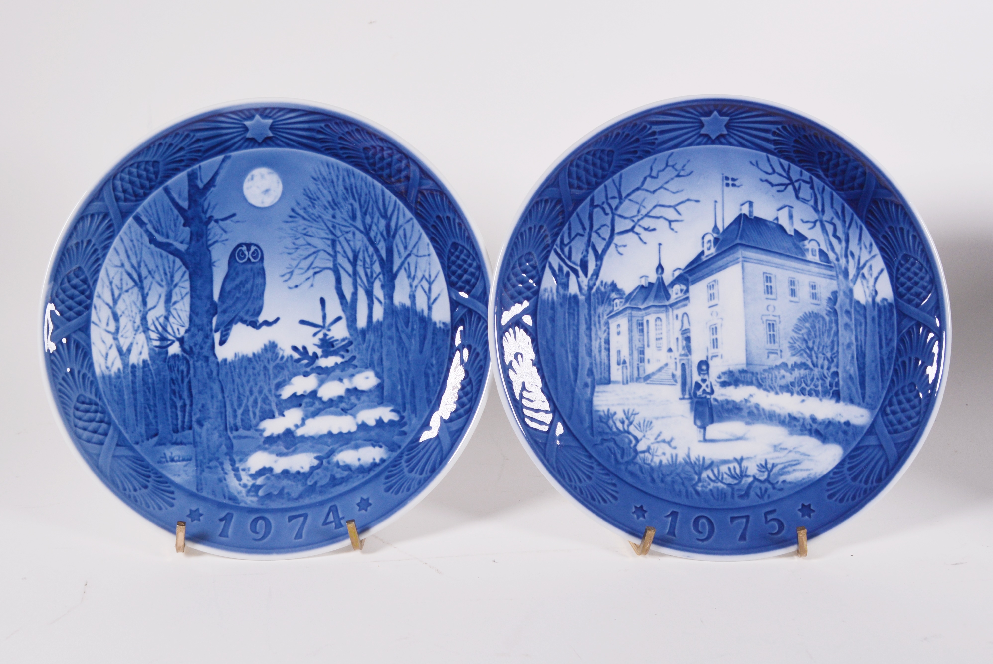 Royal Copenhagen Porcelain Christmas Plates, Set of Fourteen