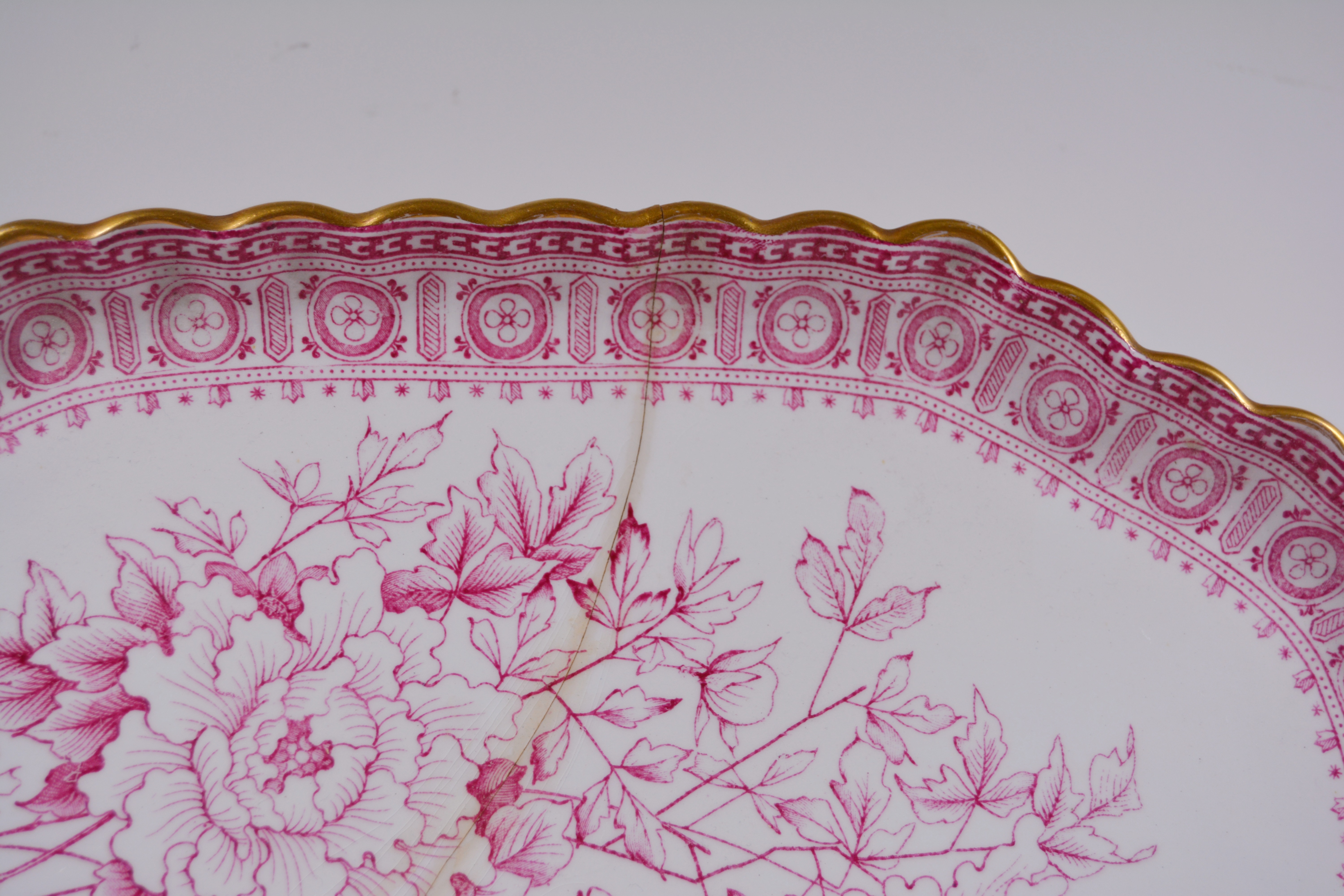 Antique Copeland Spode Pink and Gilt Porcelain Tea Set