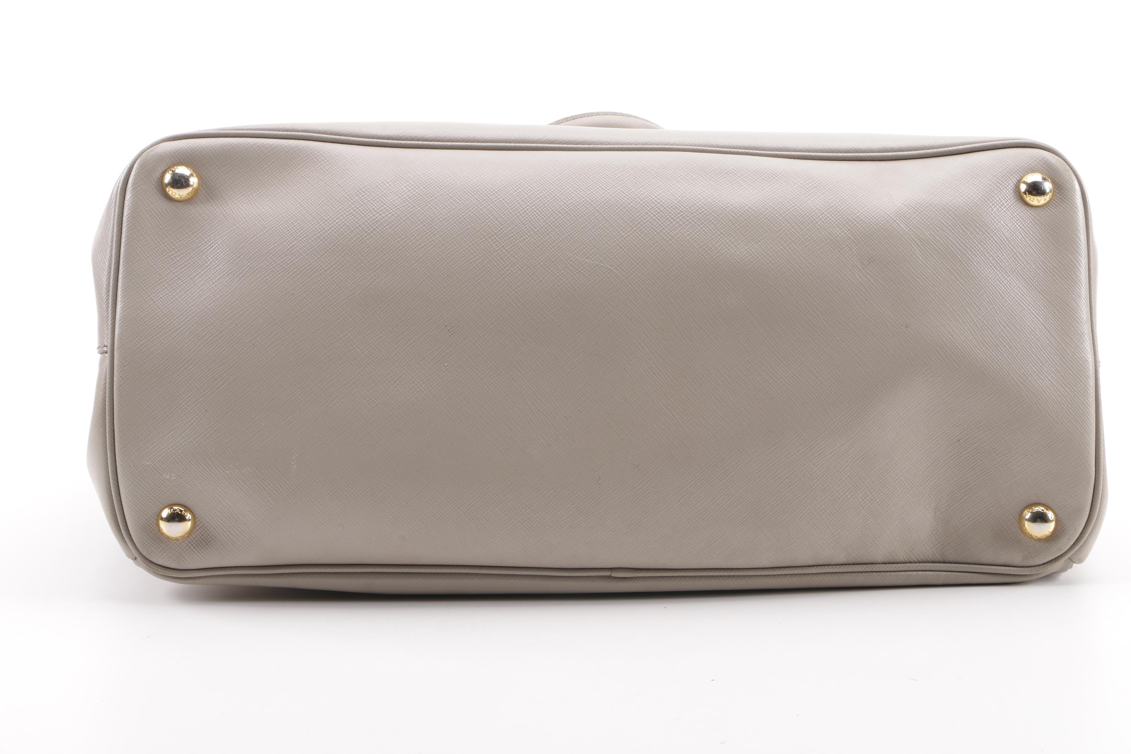 Prada Galleria Large Executive Tote in Argilla Saffiano Leather