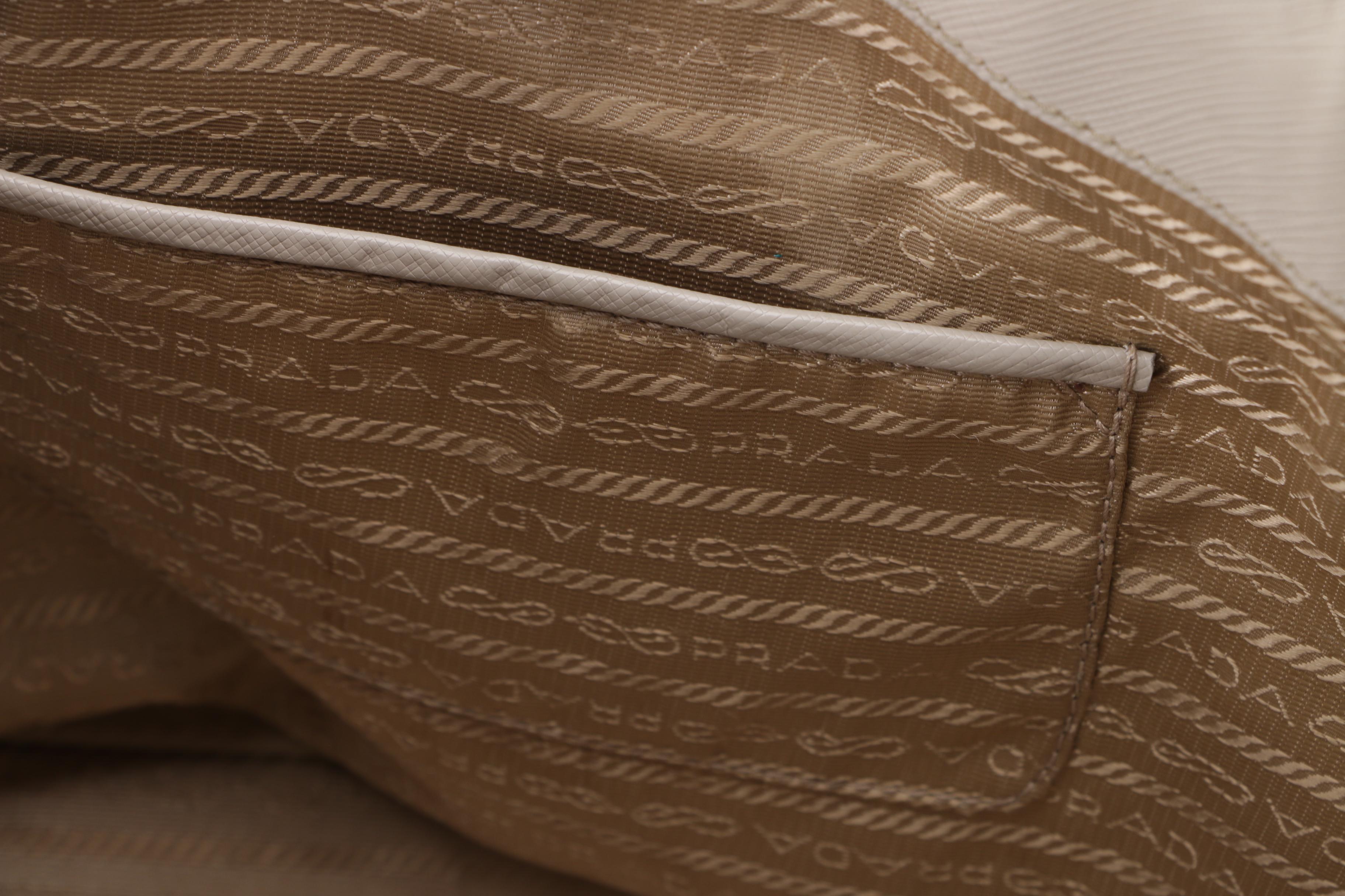 Prada Galleria Large Executive Tote in Argilla Saffiano Leather