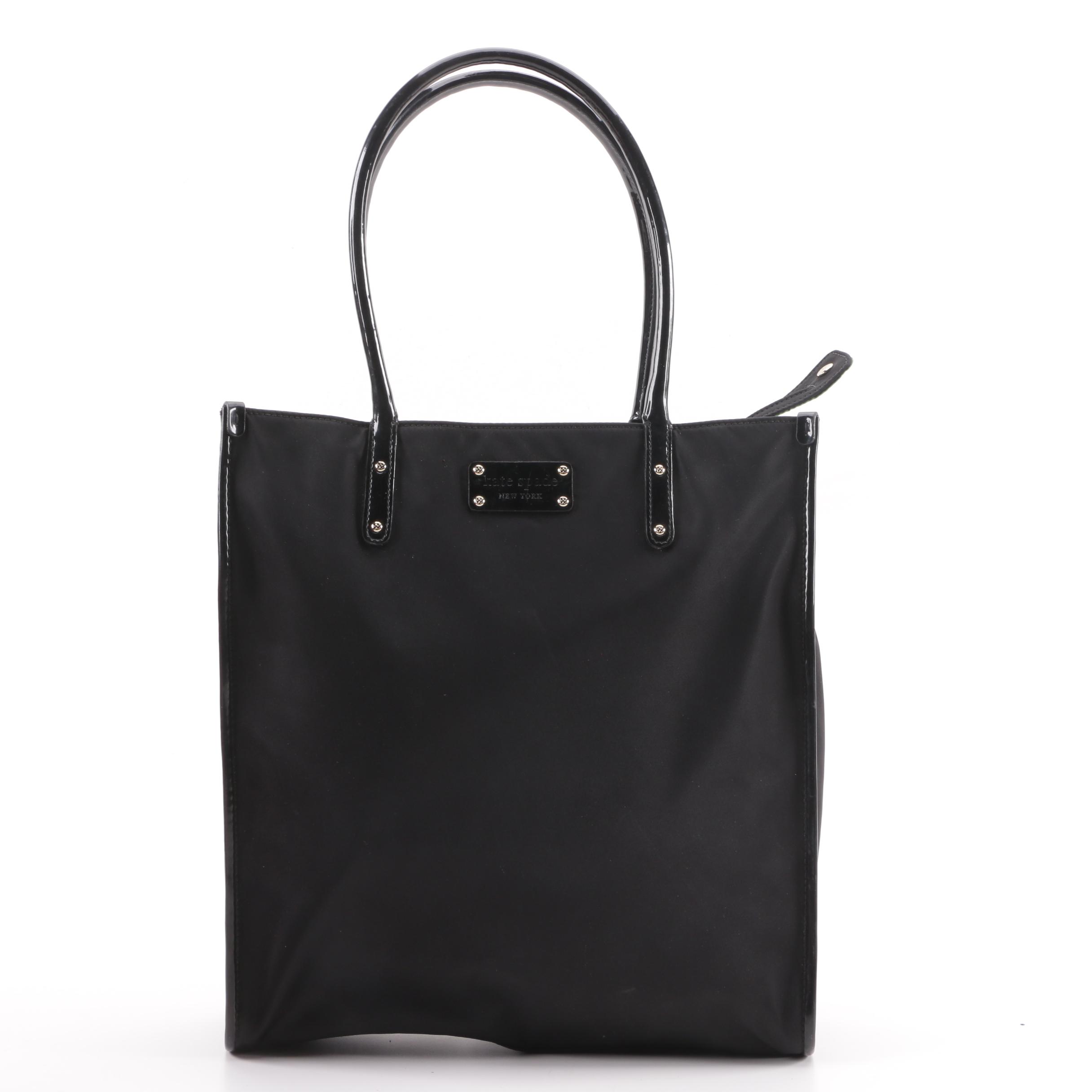 Tory Burch Thea Red Leather and Kate Spade New York Black Nylon Totes