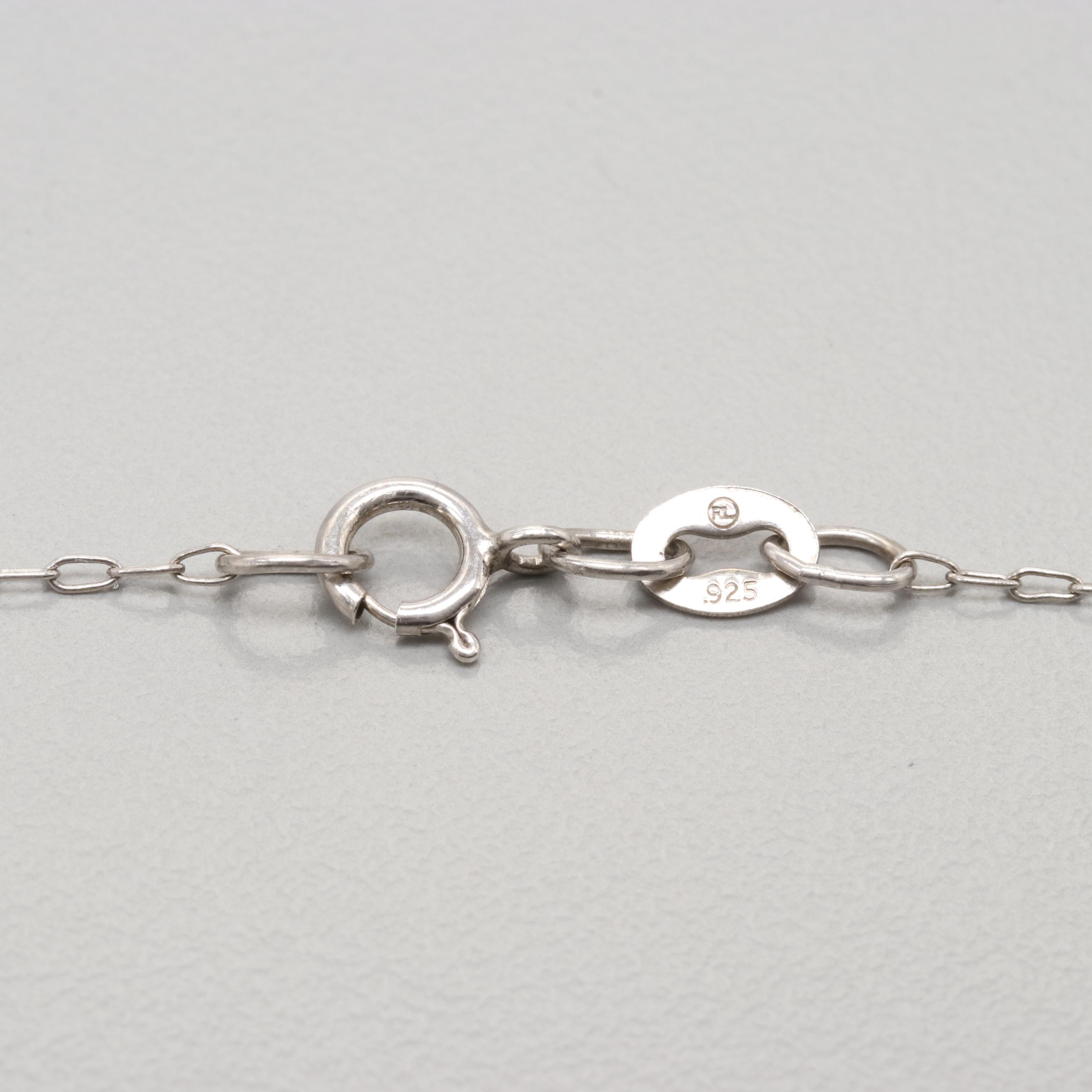 Sterling Silver Diamond Heart Pendant Necklace