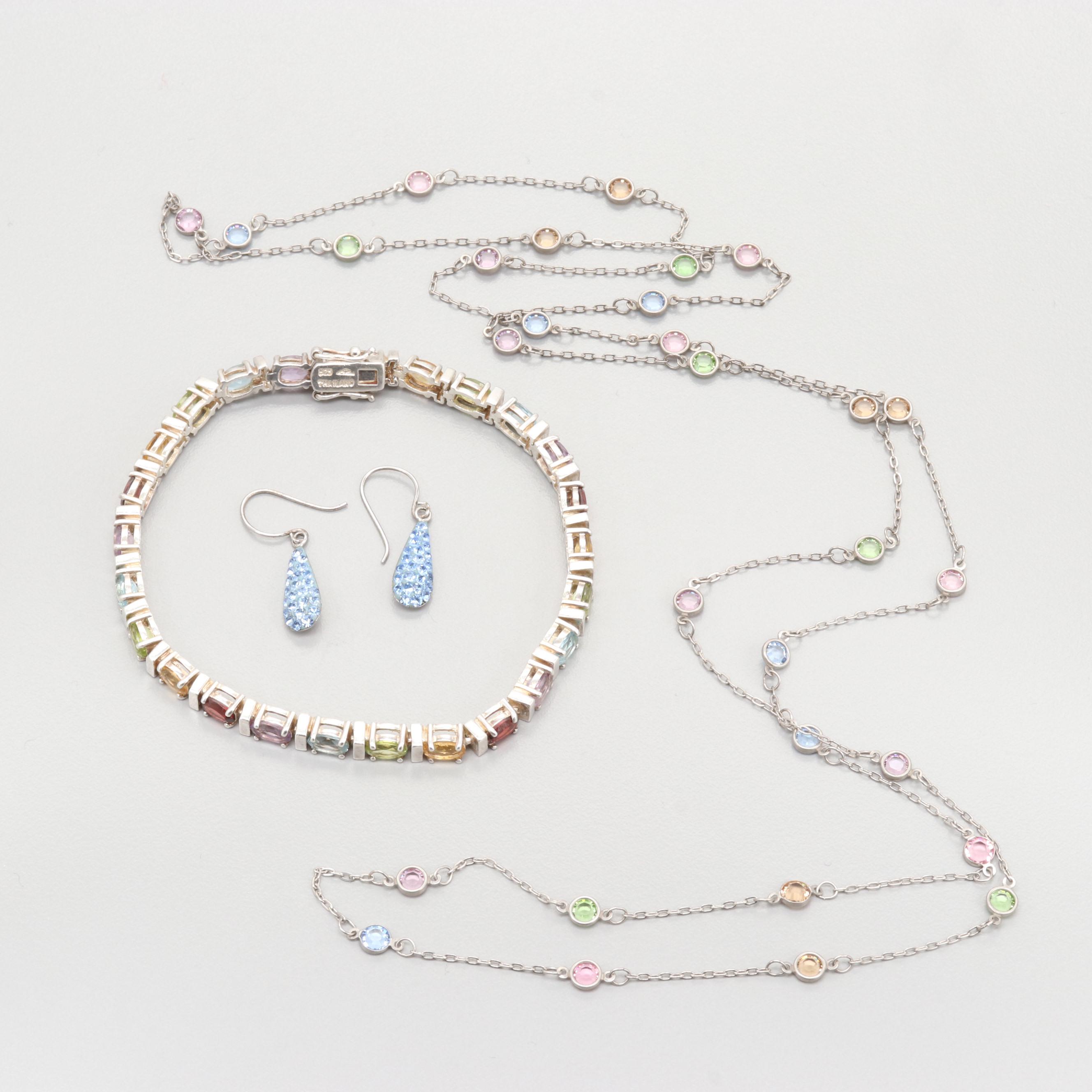 Assorted Sterling Silver Gemstone Costume Jewelry