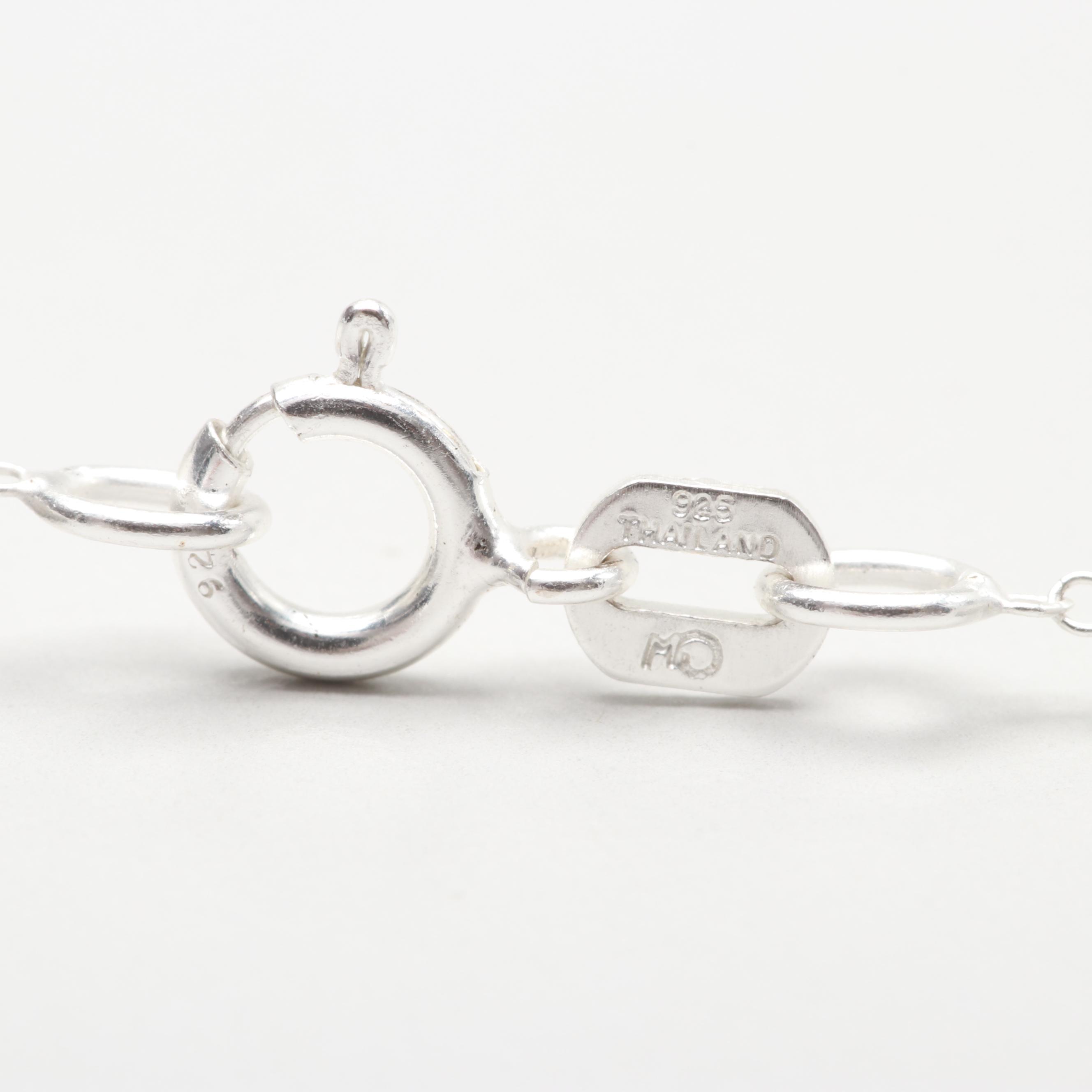 10K White Gold Diamond Journey Necklace With Sterling Silver Chain