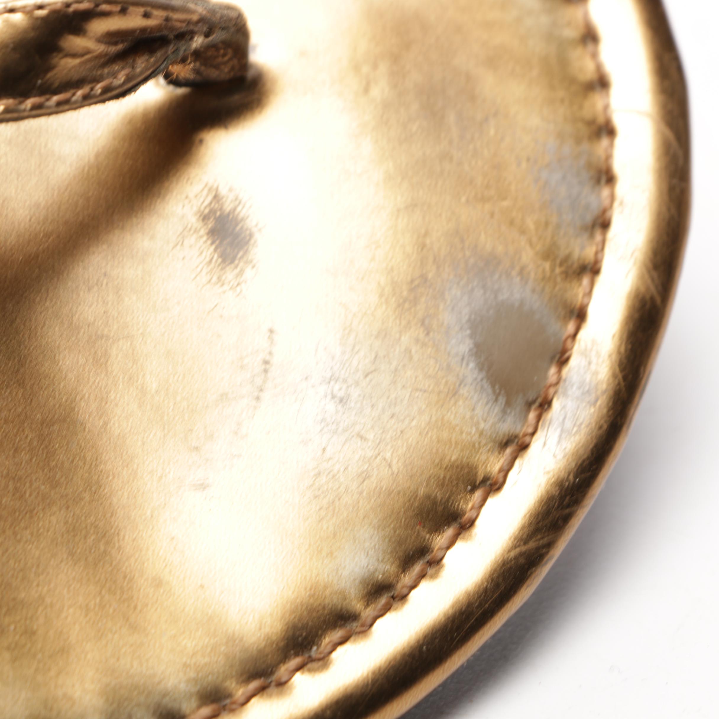 Tory Burch Metallic Bronze Leather Sandals