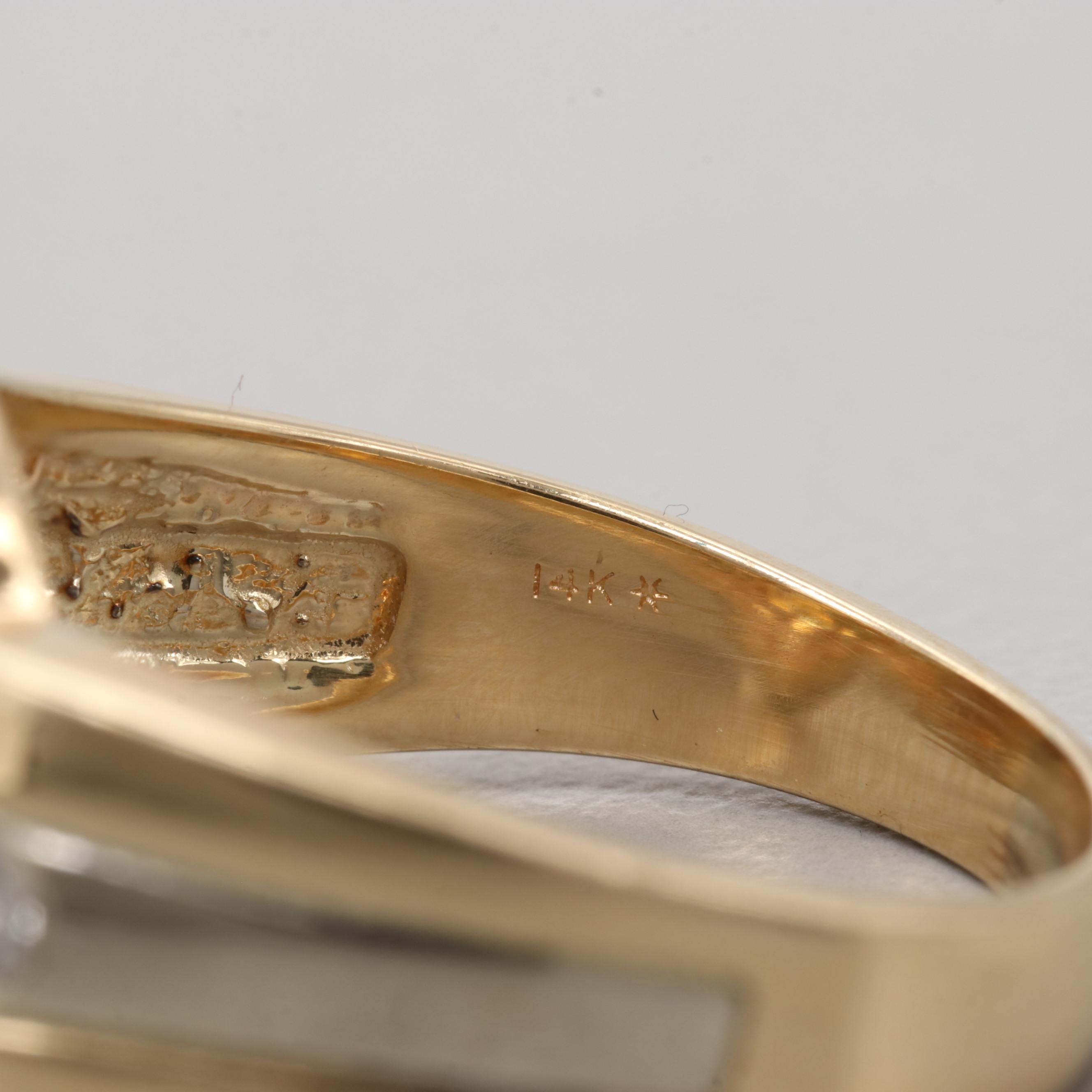 14K Yellow Gold Citrine and Diamond Ring