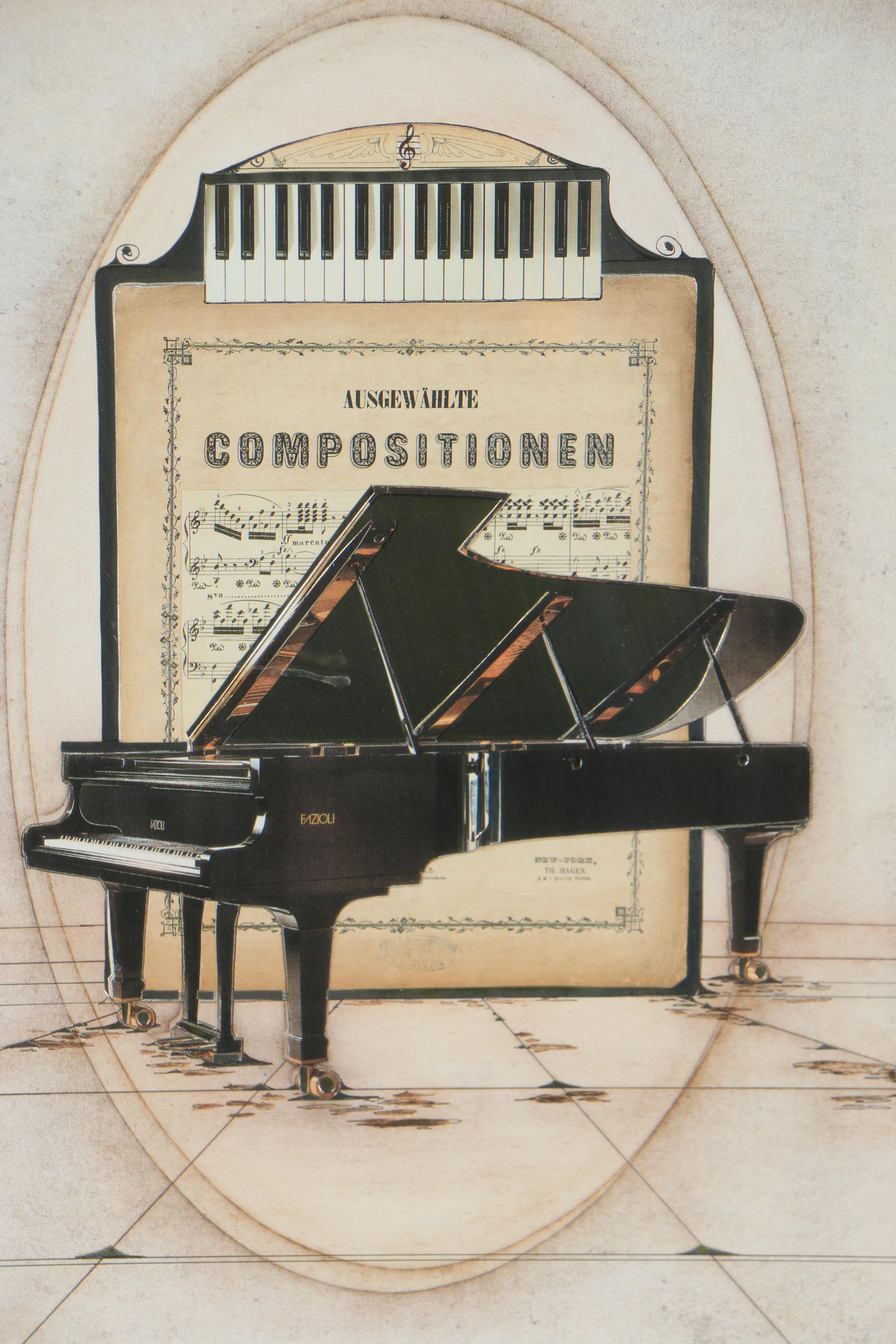 Armin Birkel Offset Lithograph "Studie fur Piano"
