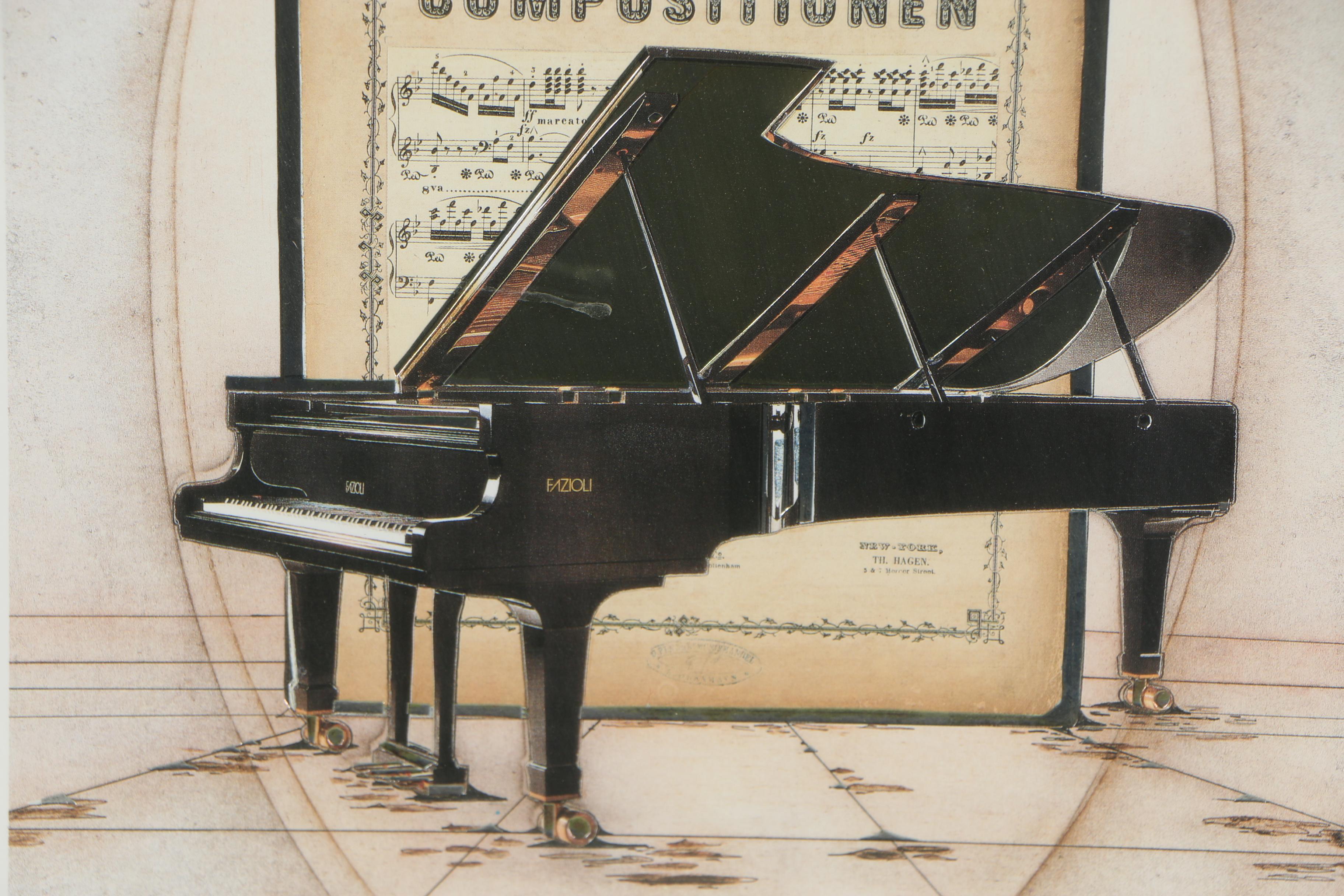 Armin Birkel Offset Lithograph "Studie fur Piano"