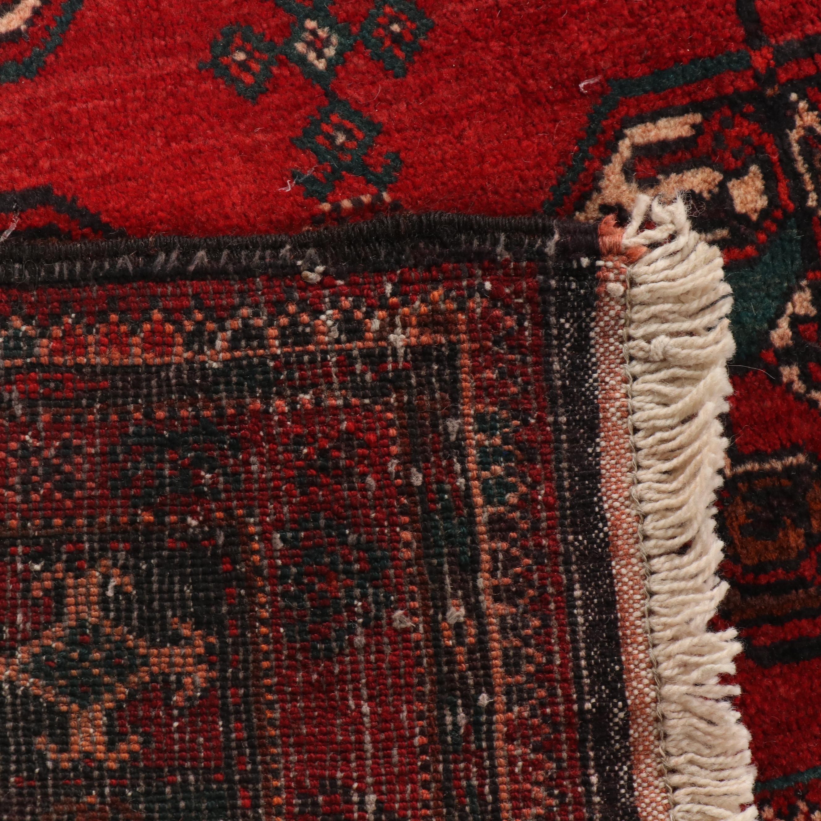 Hand-Knotted Persian Bokhara Wool Carpet Runner