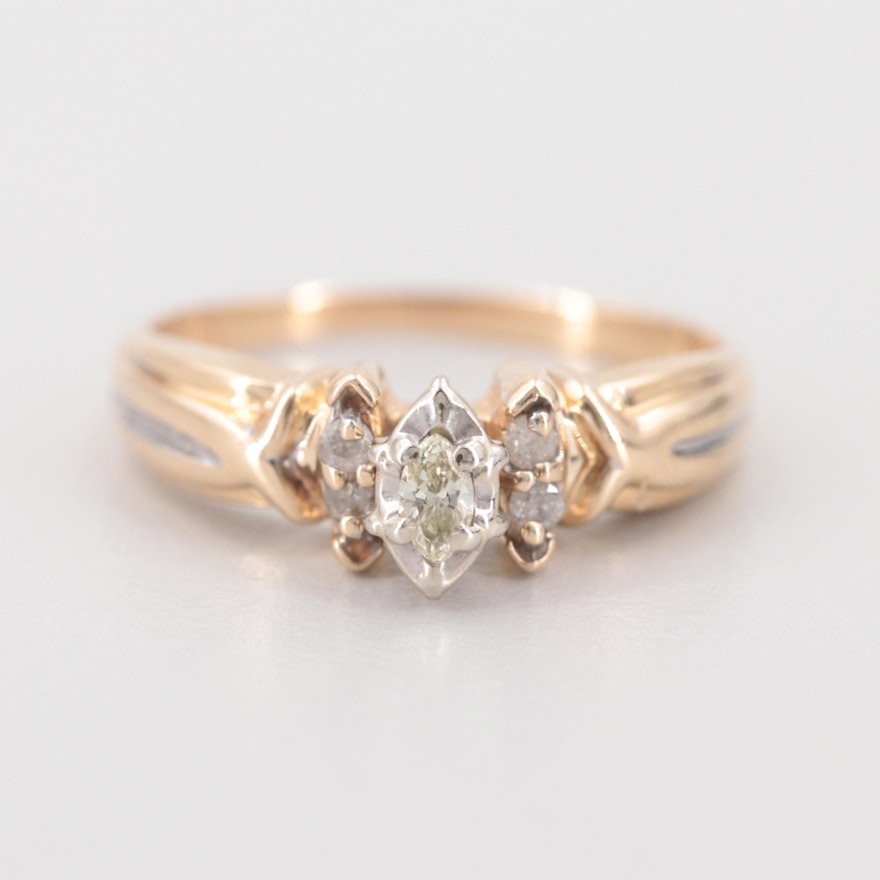 14K Yellow Gold Diamond Ring