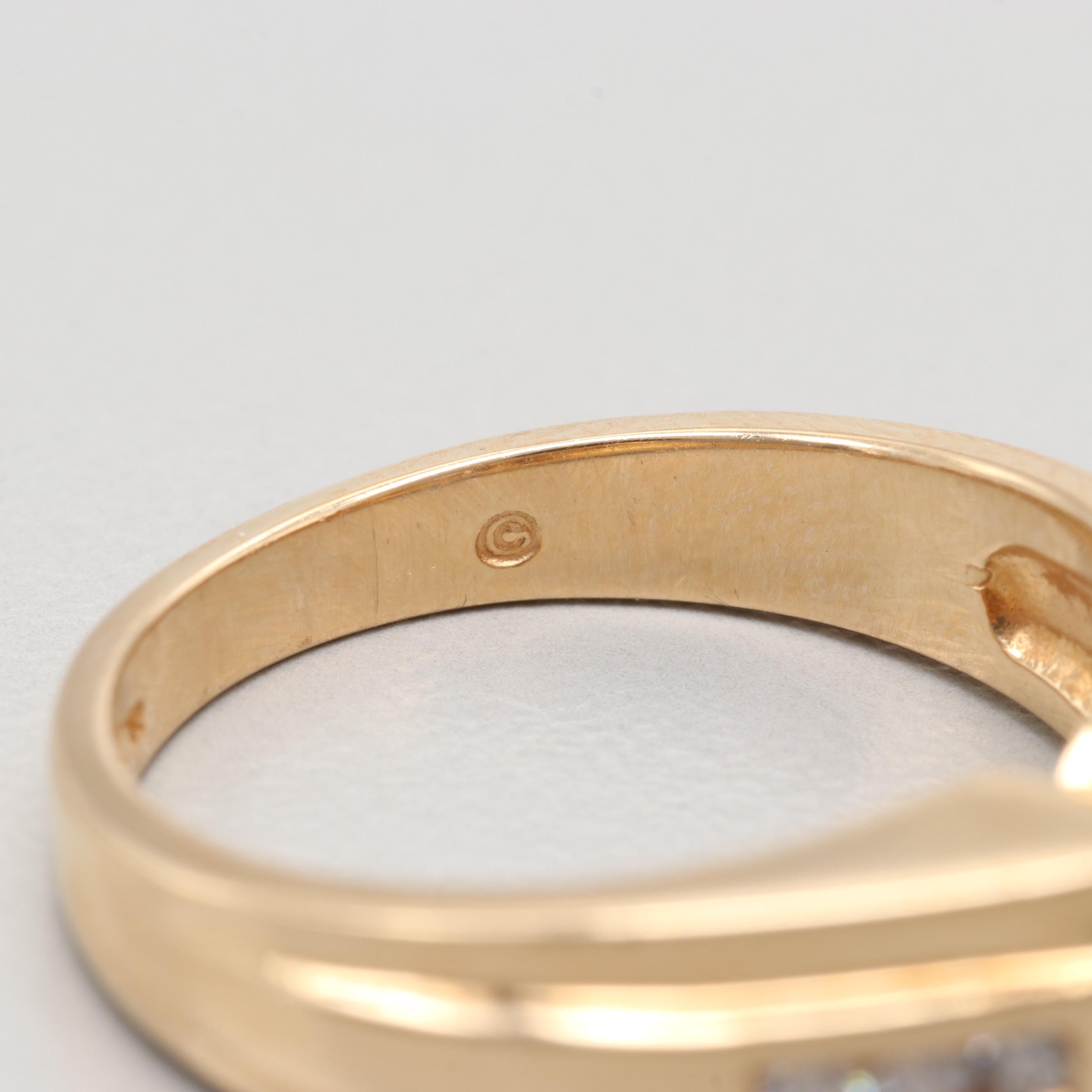 14K Yellow Gold Tanzanite and Diamond Ring