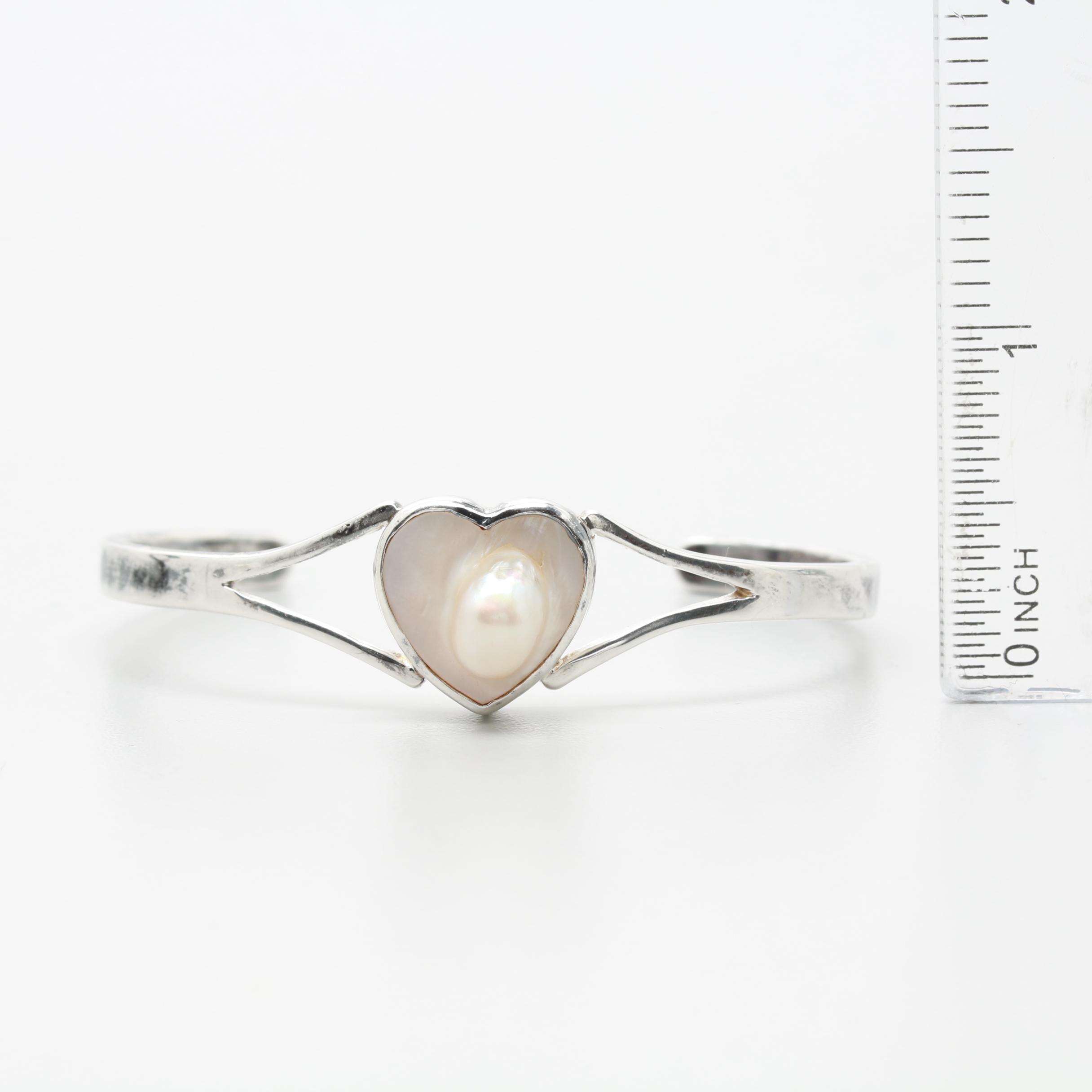 Sterling Silver Gemstone Bracelet and Tacori Cultured Pearl Earrings