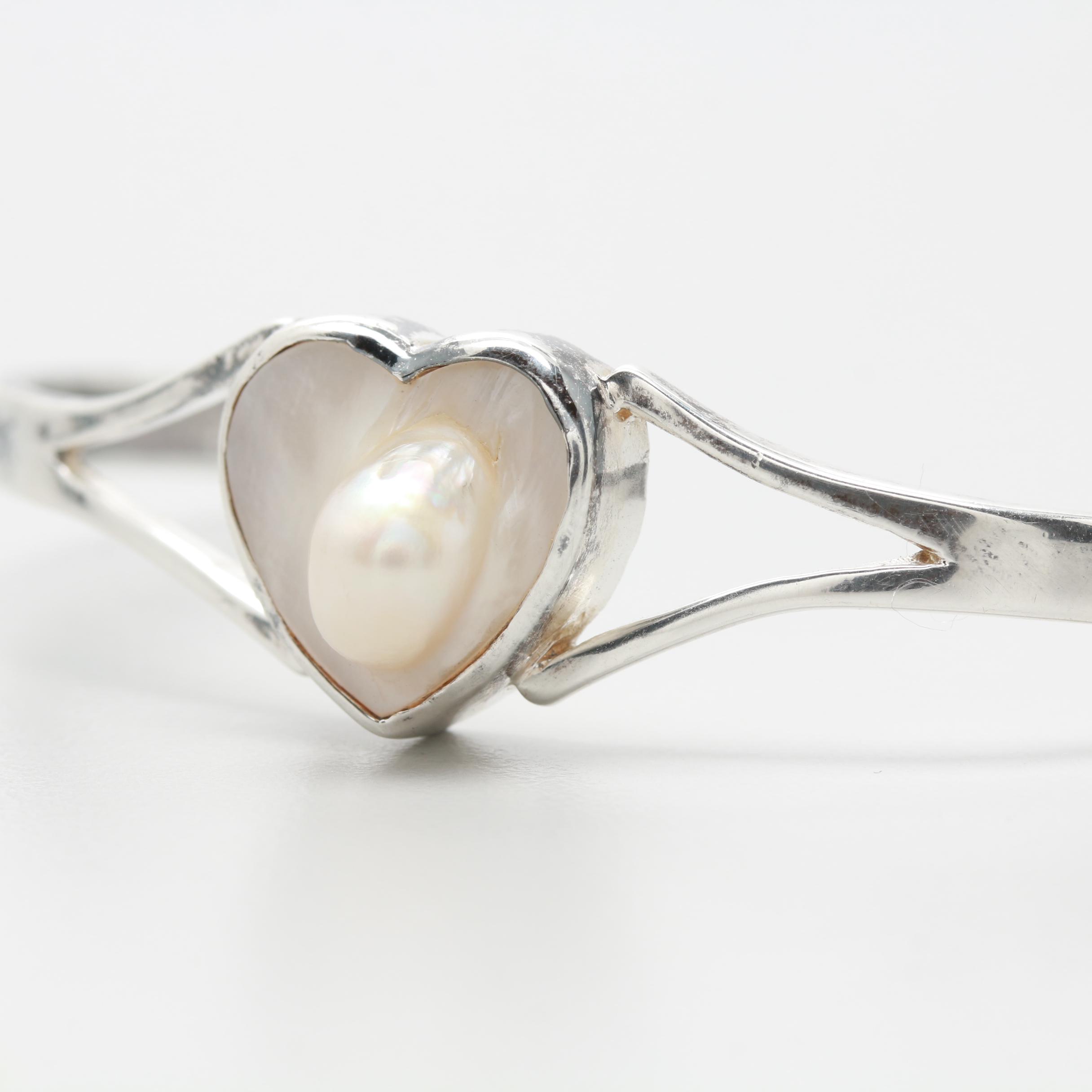 Sterling Silver Gemstone Bracelet and Tacori Cultured Pearl Earrings