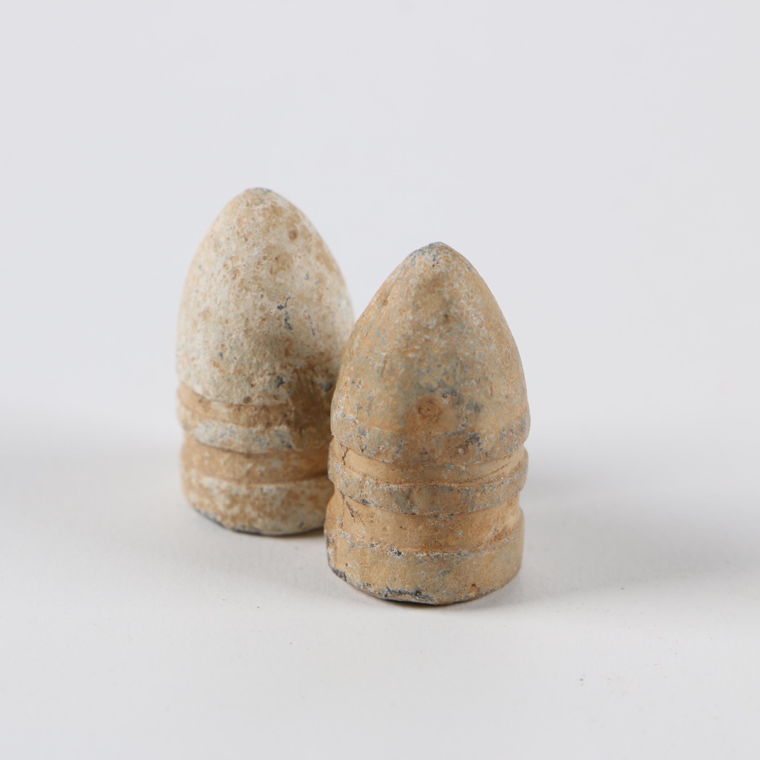 Civil War Era .52 Caliber Sharps Carbine Rifle Bullets and Melted Metal