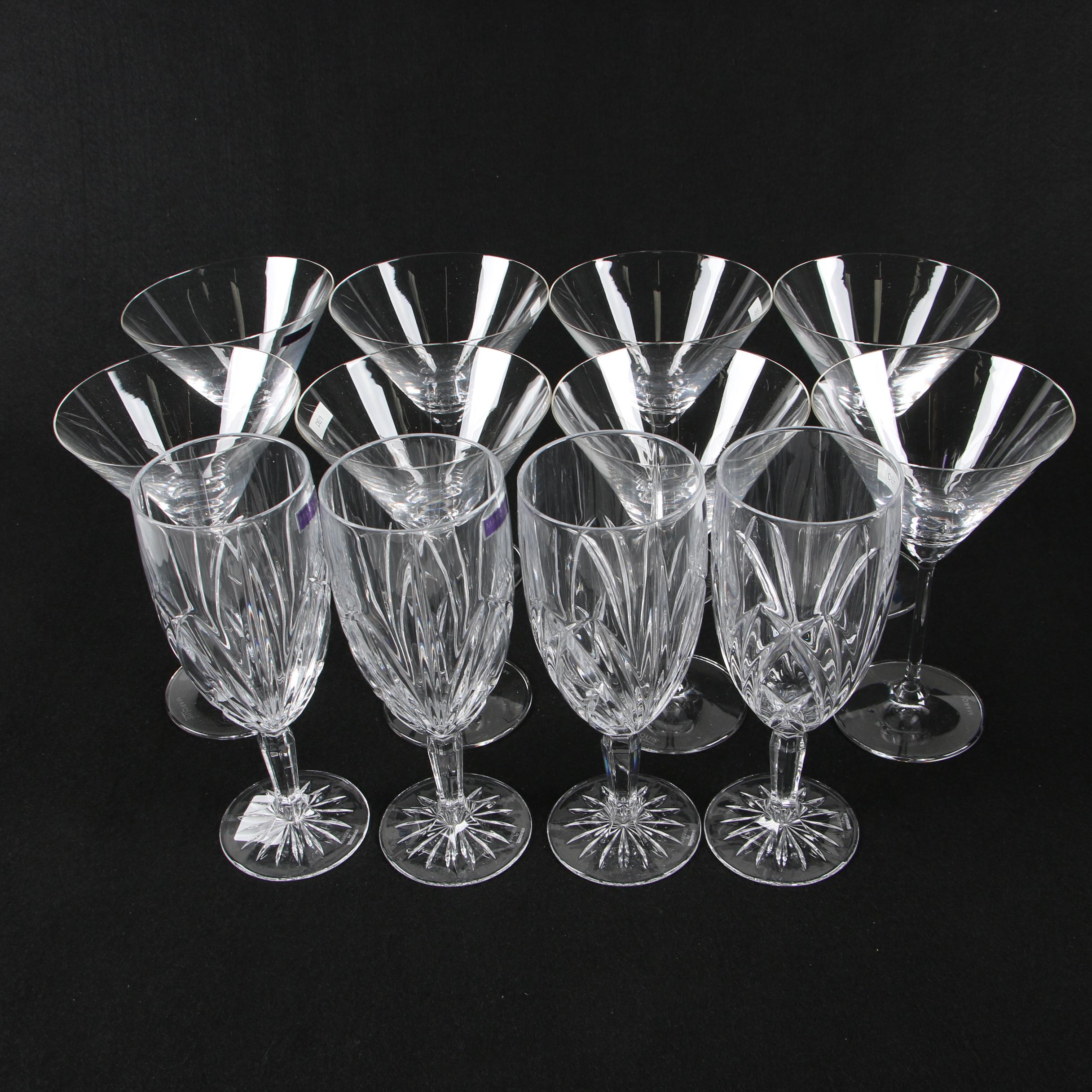 Marquis by Waterford Martini Glasses with "Brookside" Iced Beverage Set