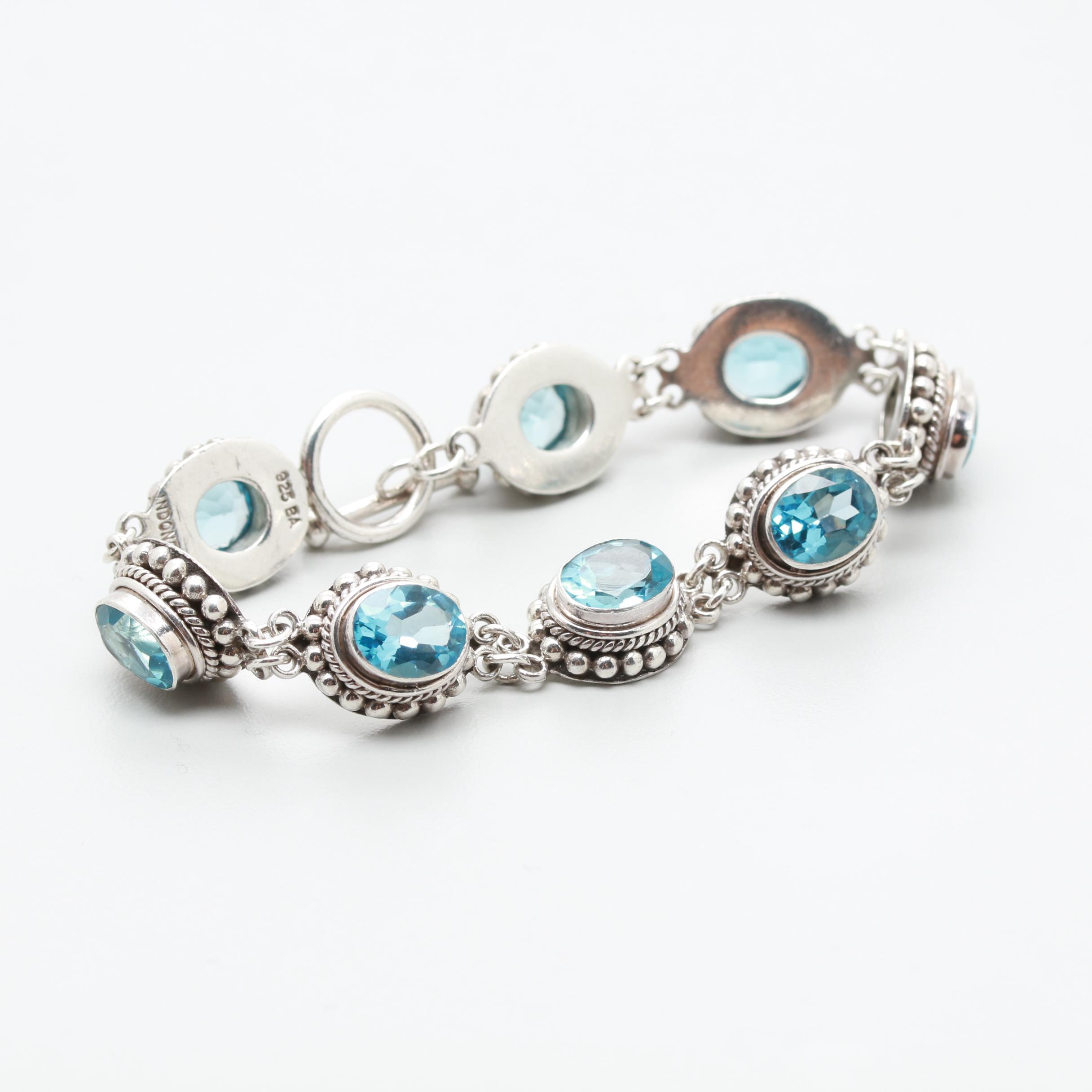 Sterling Silver Blue Topaz Bracelet