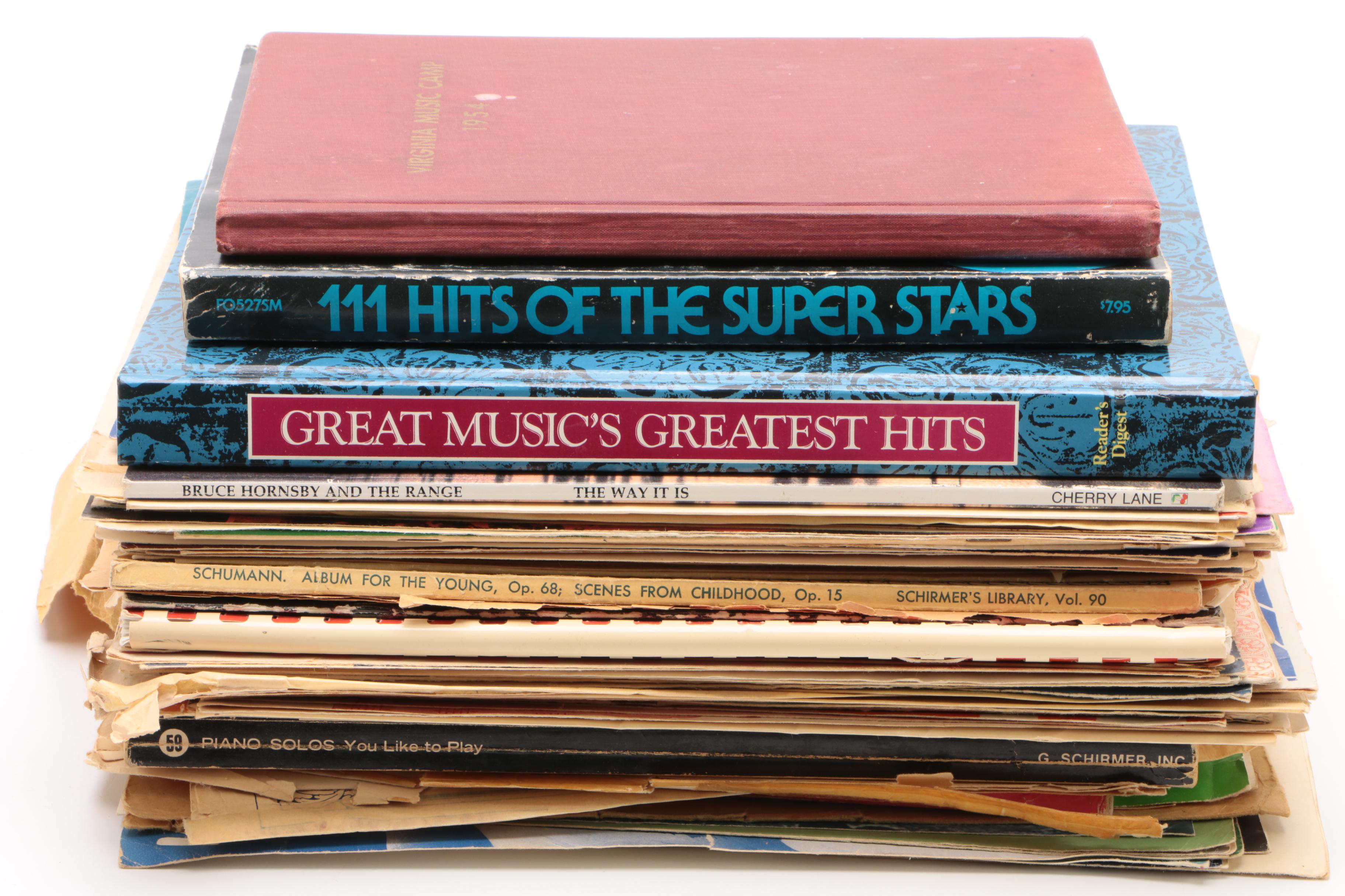 Vintage M.C. Tilley & Co. Wooden Trunk with Sheet Music and Wittner Metronome