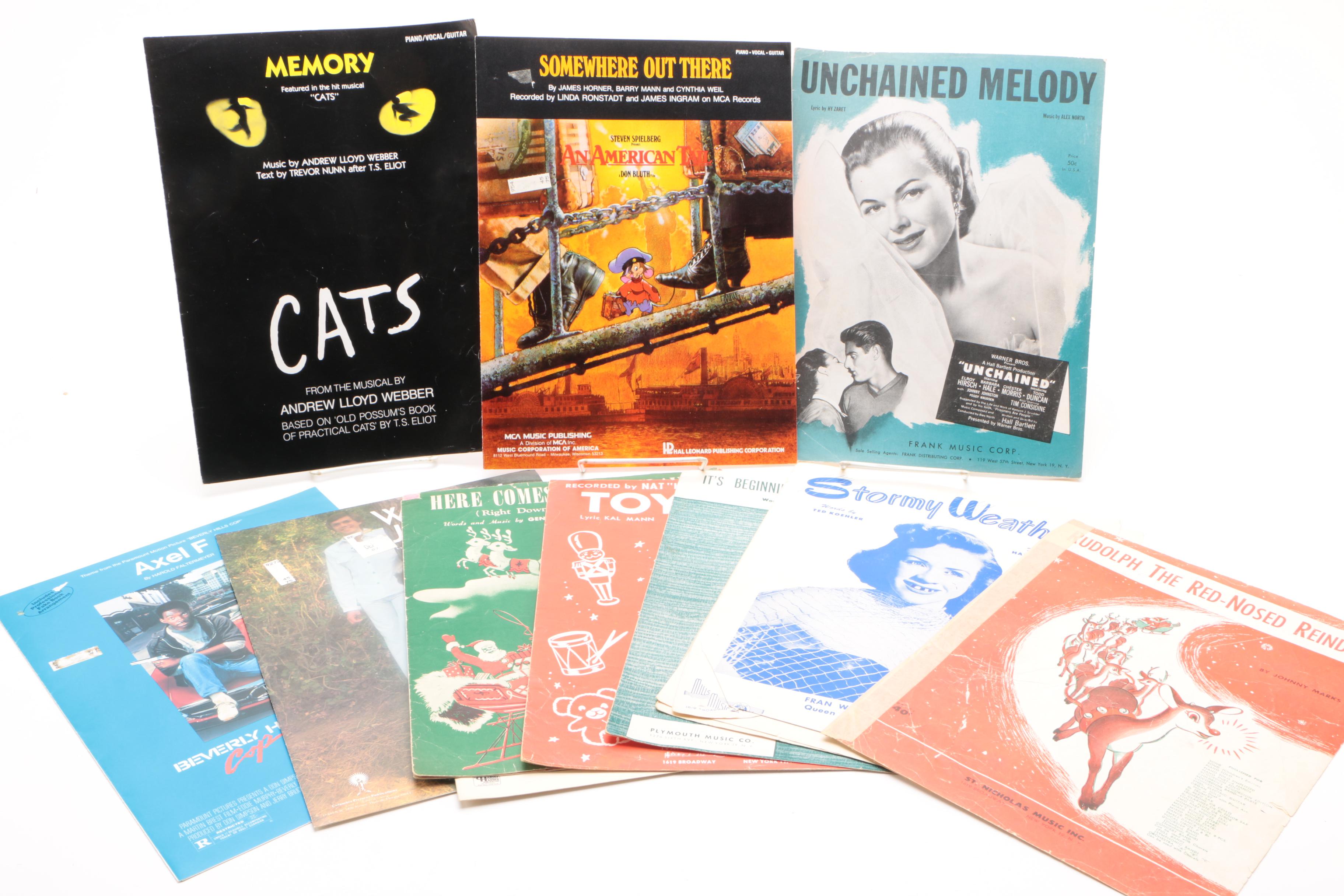 Vintage M.C. Tilley & Co. Wooden Trunk with Sheet Music and Wittner Metronome