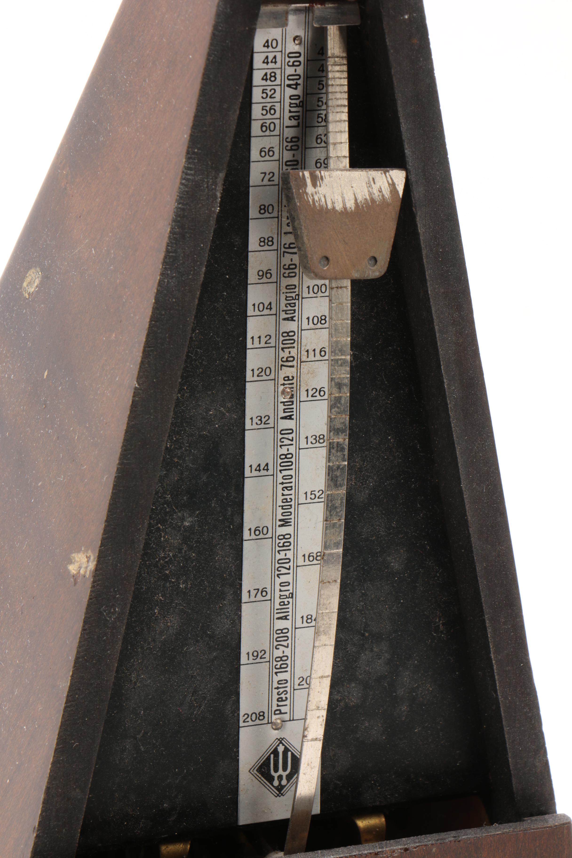 Vintage M.C. Tilley & Co. Wooden Trunk with Sheet Music and Wittner Metronome