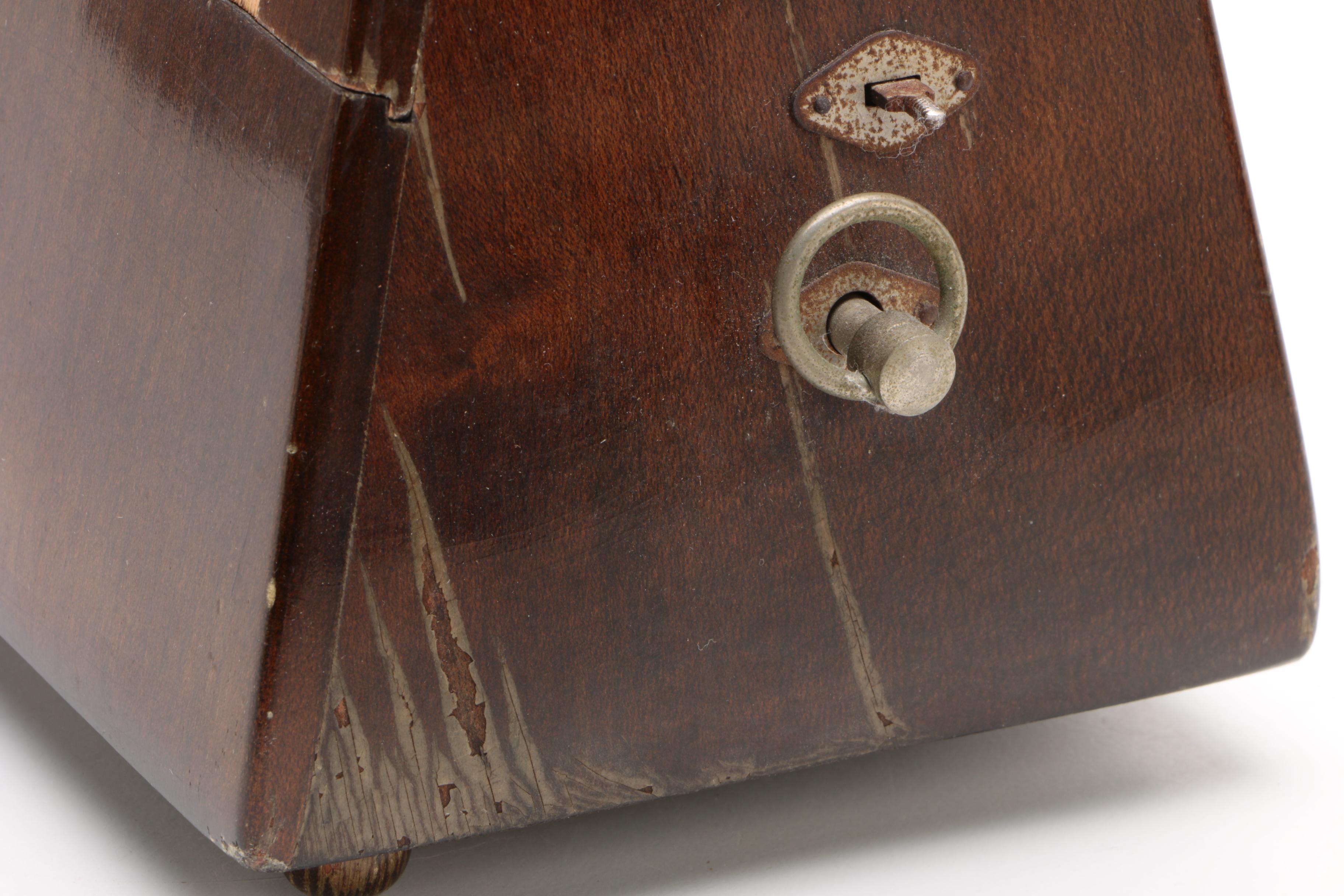 Vintage M.C. Tilley & Co. Wooden Trunk with Sheet Music and Wittner Metronome