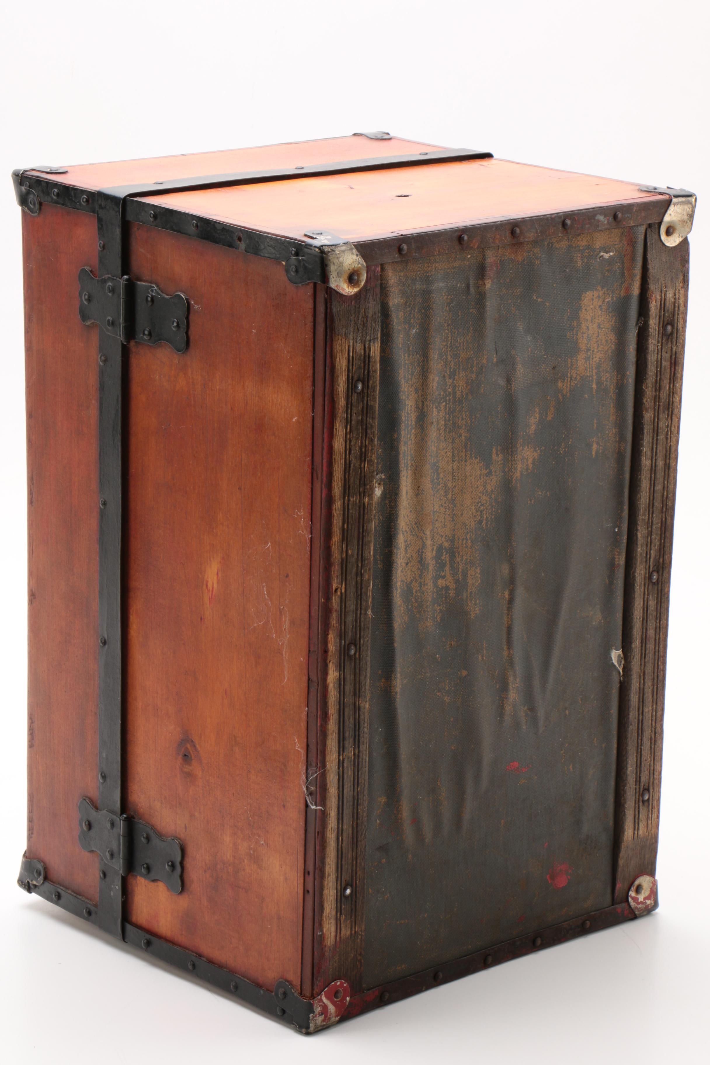 Vintage M.C. Tilley & Co. Wooden Trunk with Sheet Music and Wittner Metronome