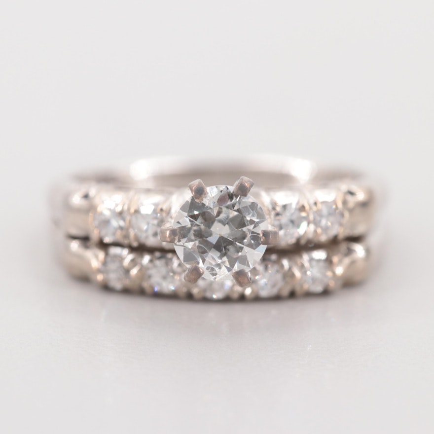 18K White Gold Diamond Ring Set