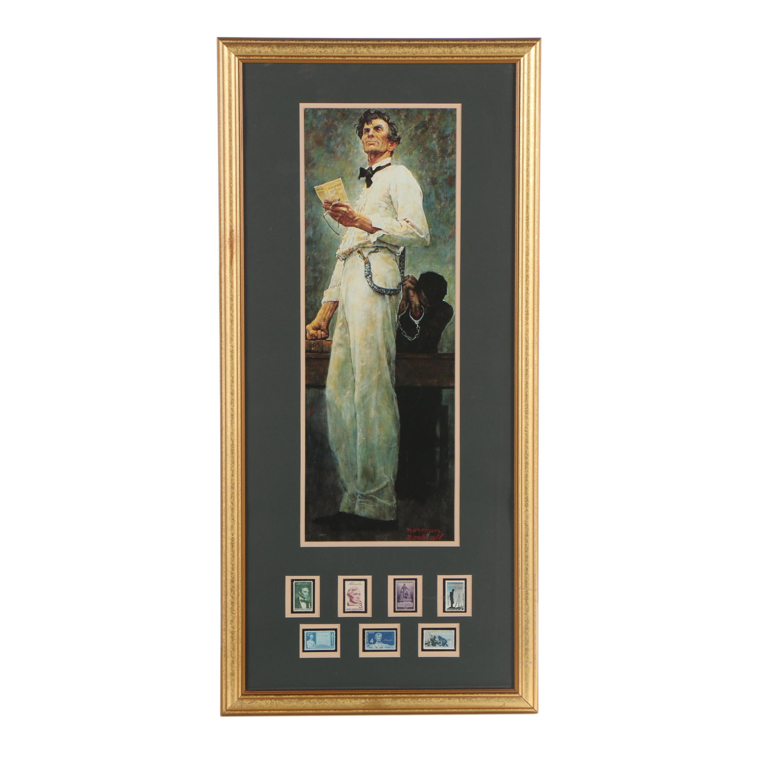 Offset Lithograph after Norman Rockwell "Lincoln For The Defense"