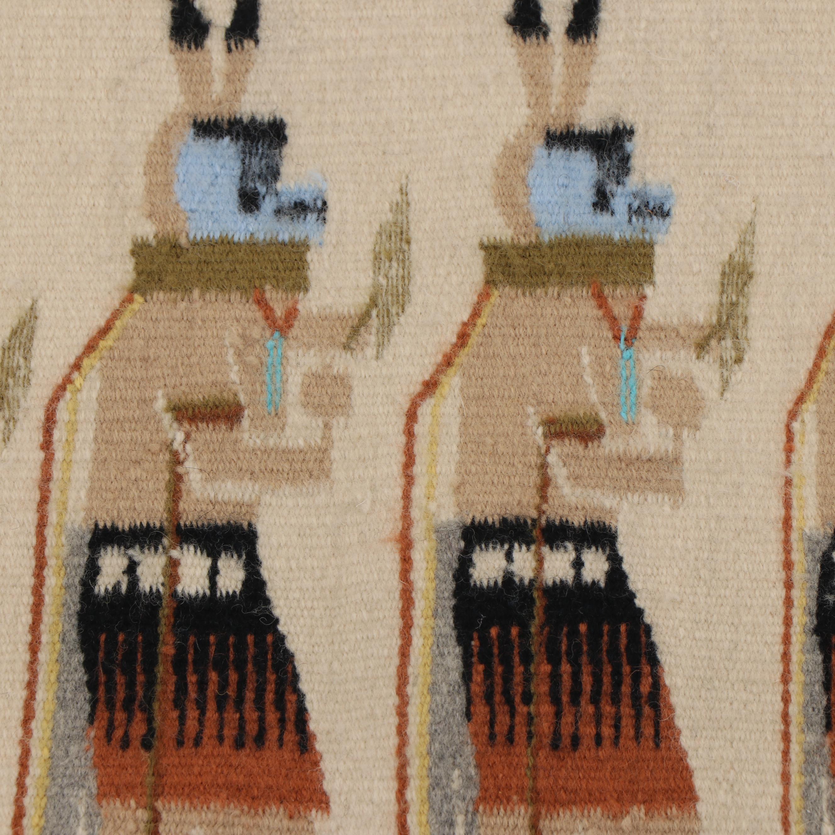 Navajo Style Wool Weaving of Yei bi Chei Ceremony