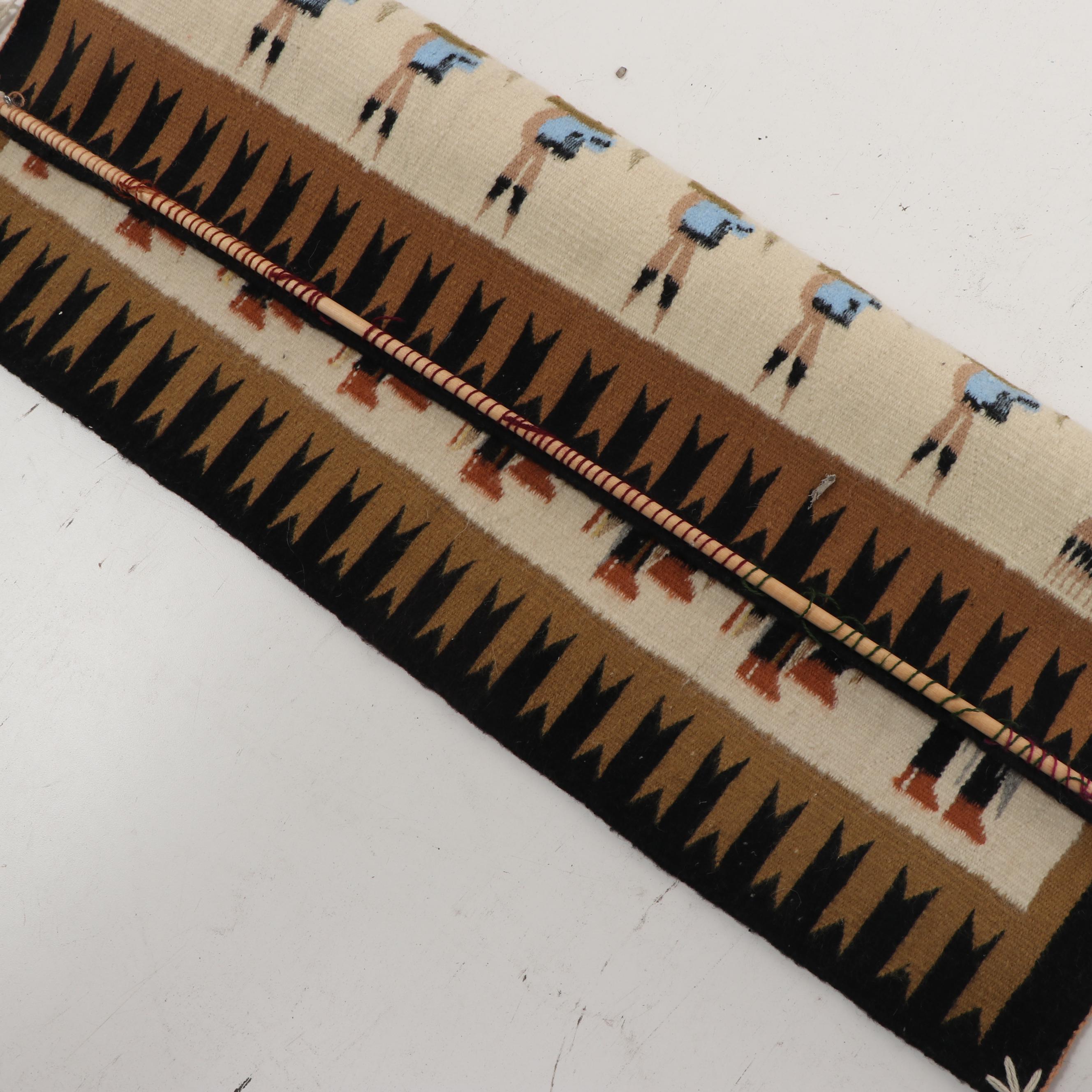 Navajo Style Wool Weaving of Yei bi Chei Ceremony