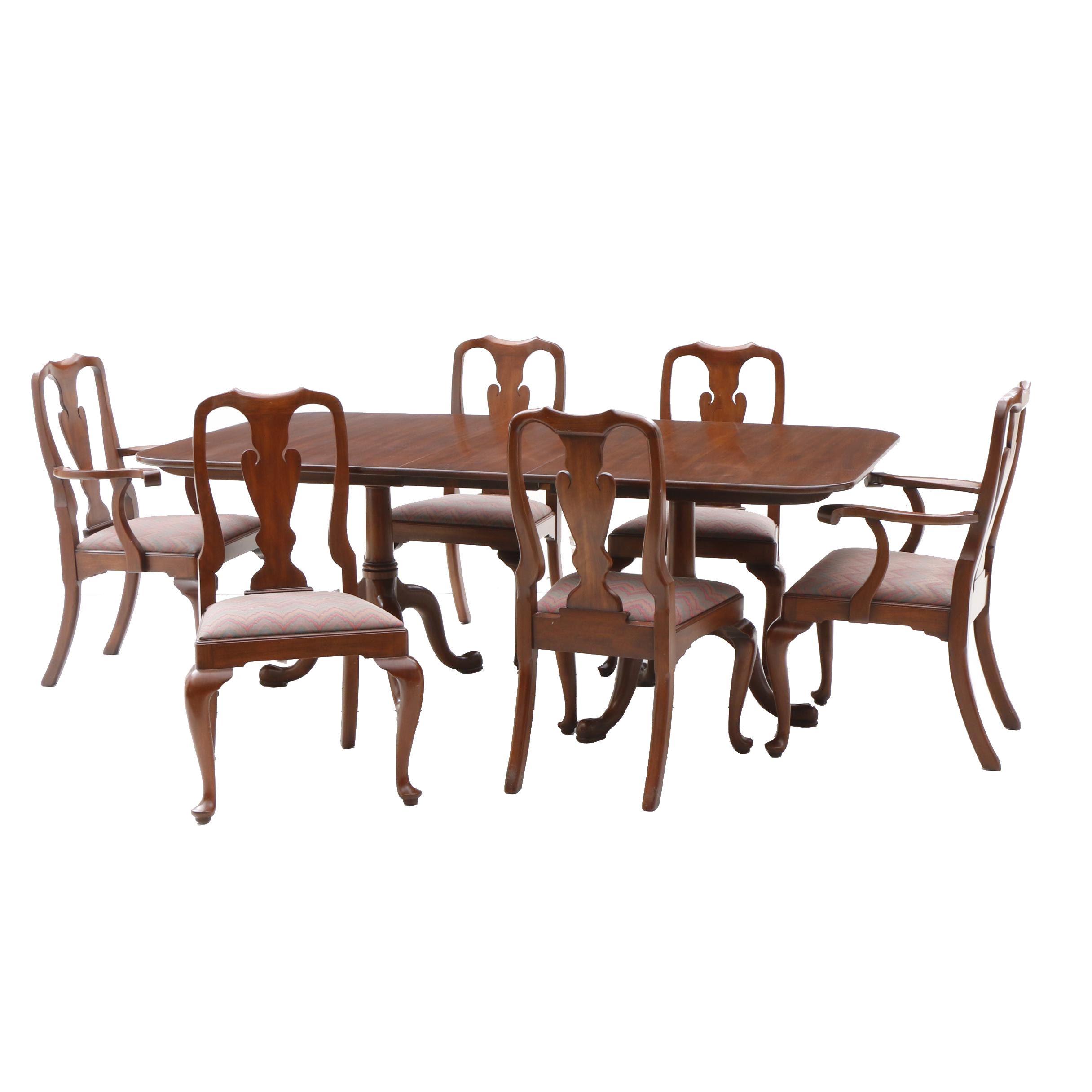 Henkel-Harris Manufactured Queen Anne Style Dining Set With Six Chairs