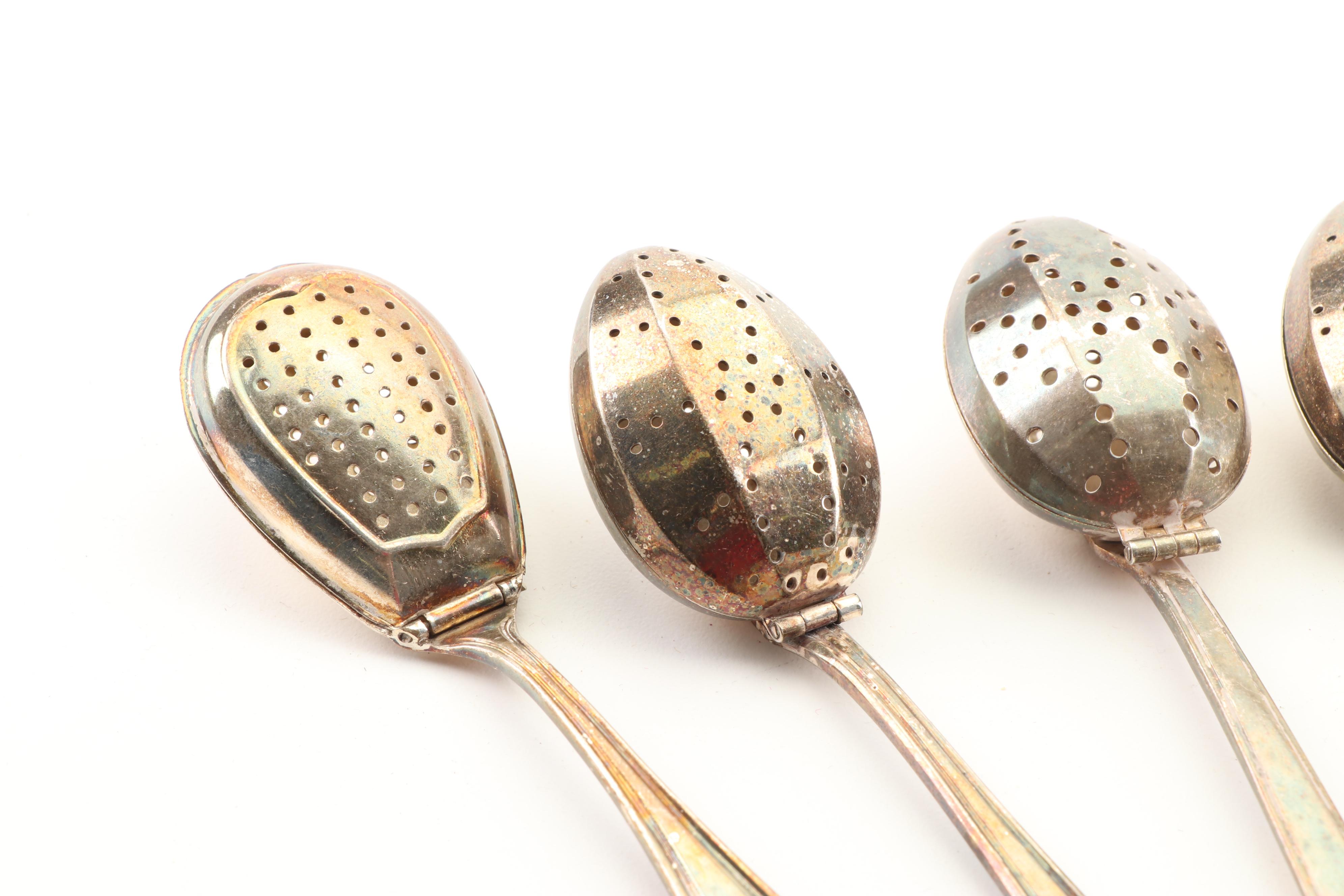 Silver Plate and Sterling Tea Infusers with Alpacca Silver Yerba Mate Straw