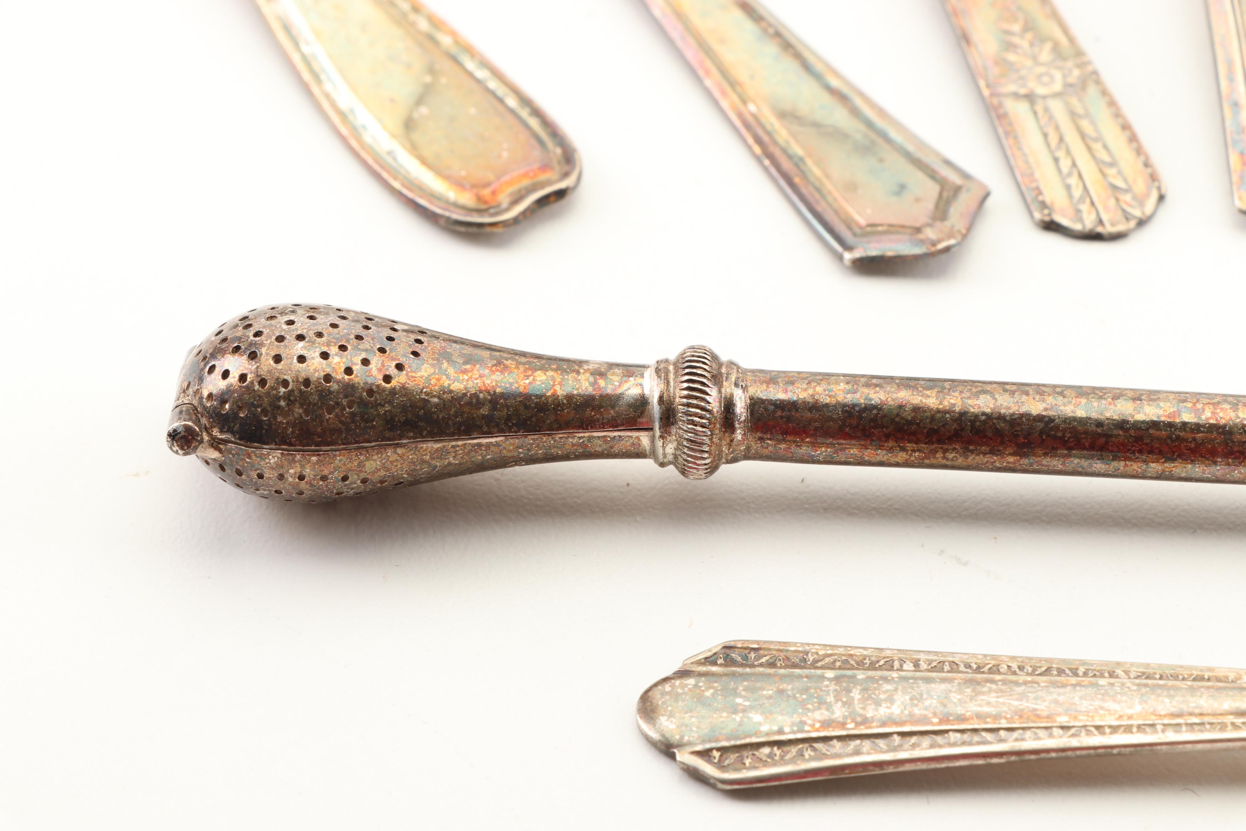 Silver Plate and Sterling Tea Infusers with Alpacca Silver Yerba Mate Straw