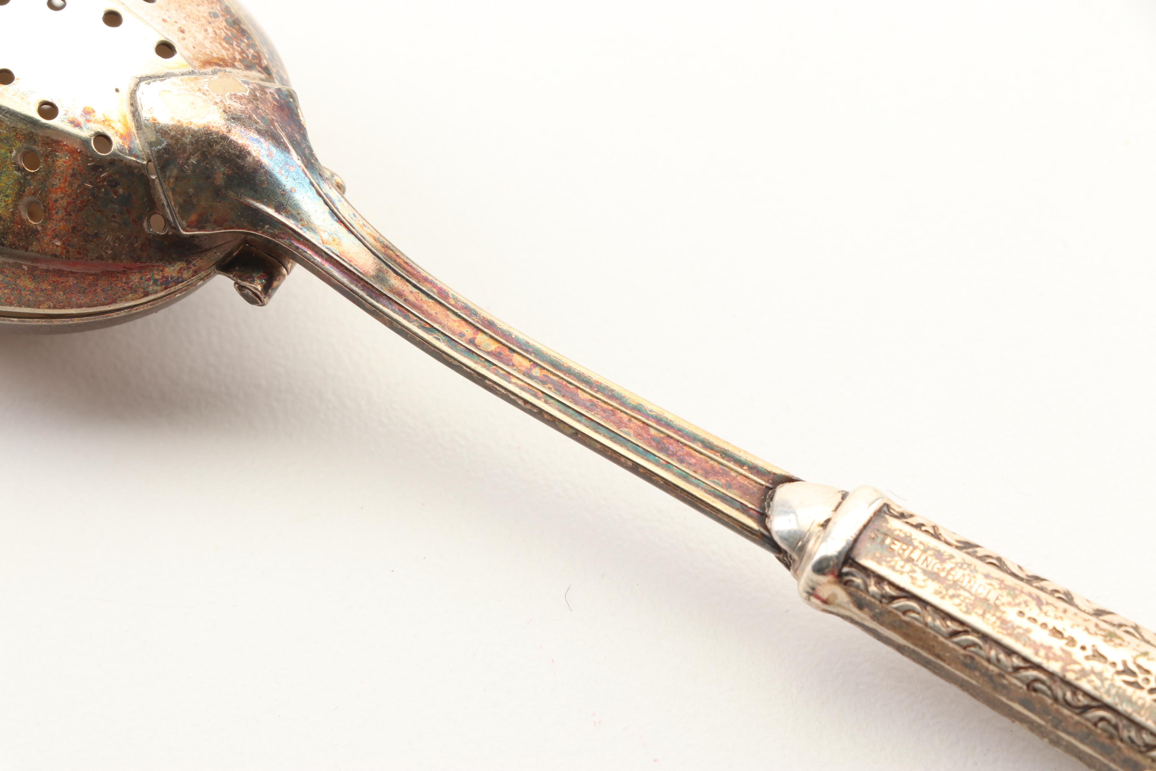 Silver Plate and Sterling Tea Infusers with Alpacca Silver Yerba Mate Straw