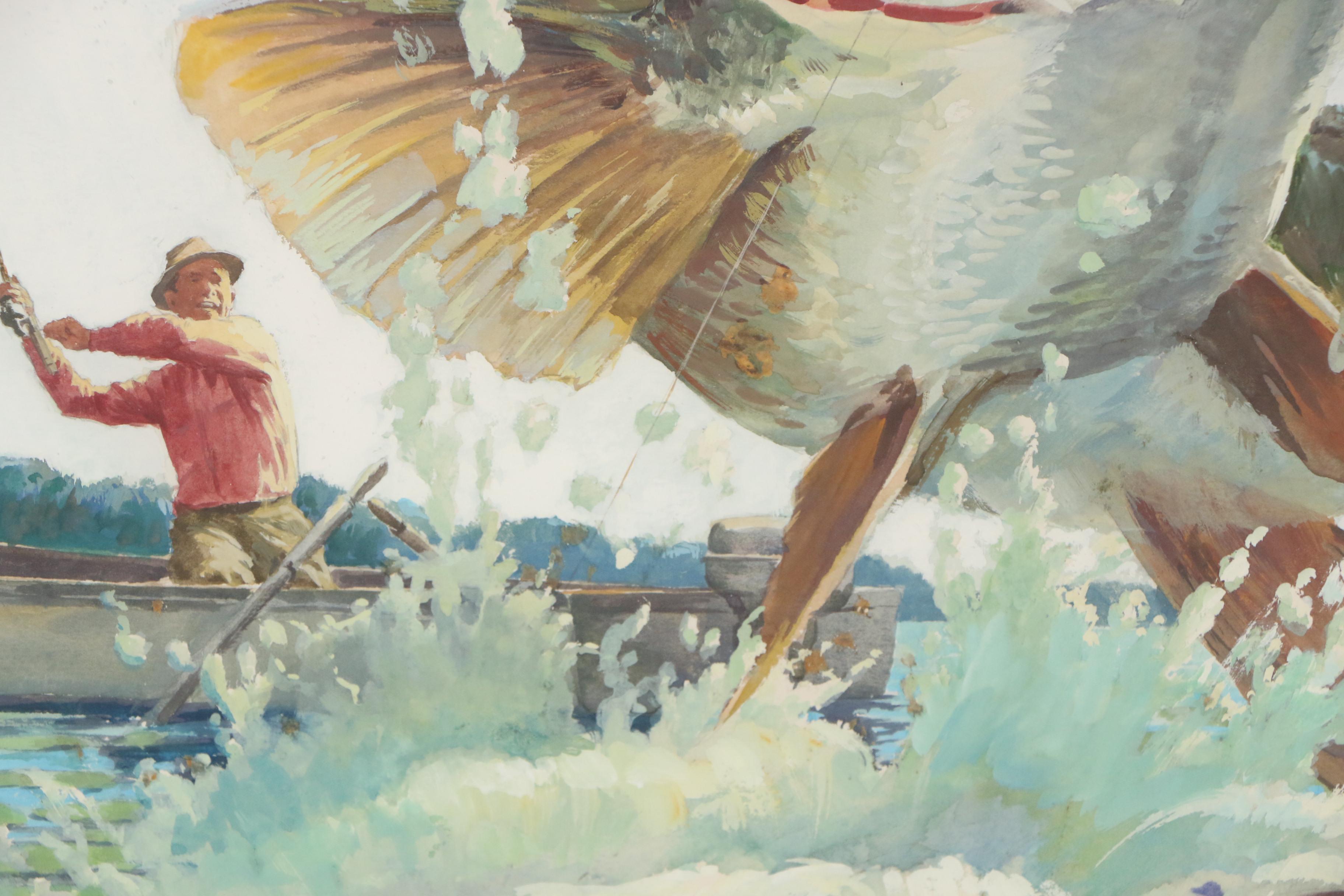 Bill Griffith Mid 20th Century Gouache Illustration