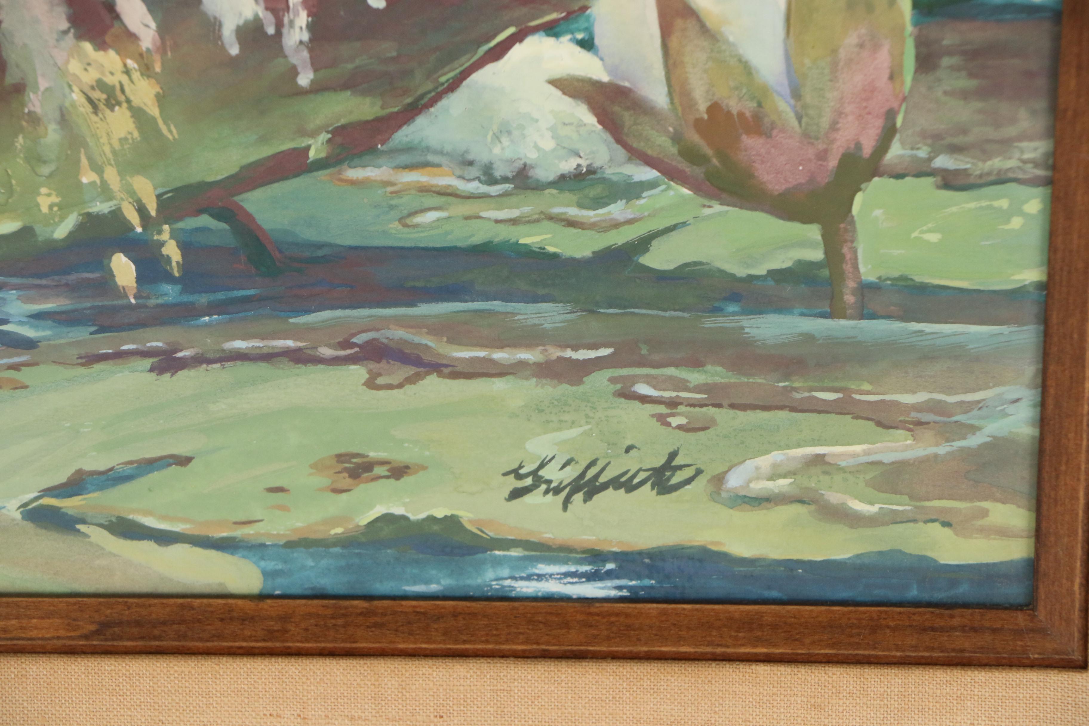 Bill Griffith Mid 20th Century Gouache Illustration