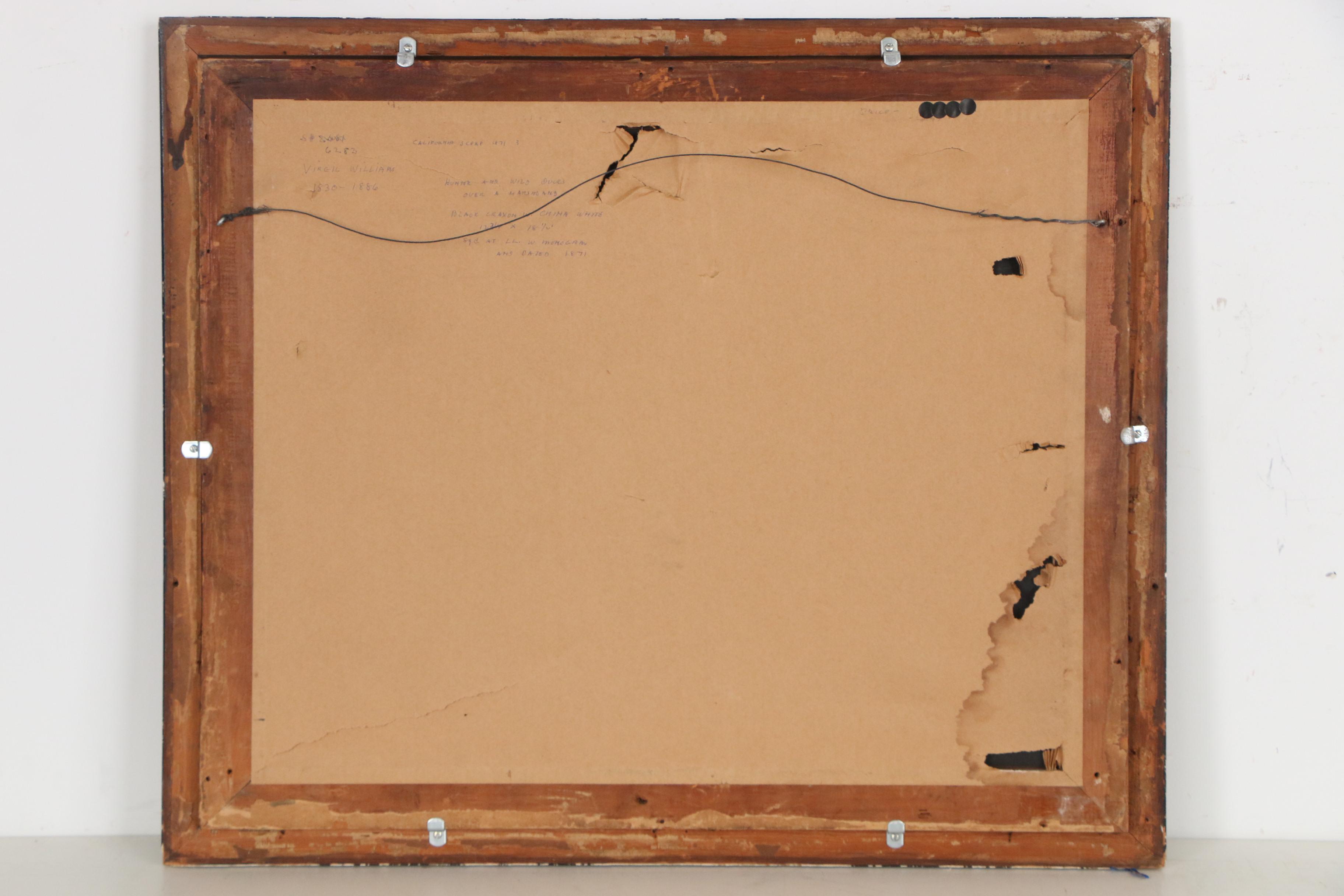 Virgil Macy Williams Charcoal and Gouache Drawing