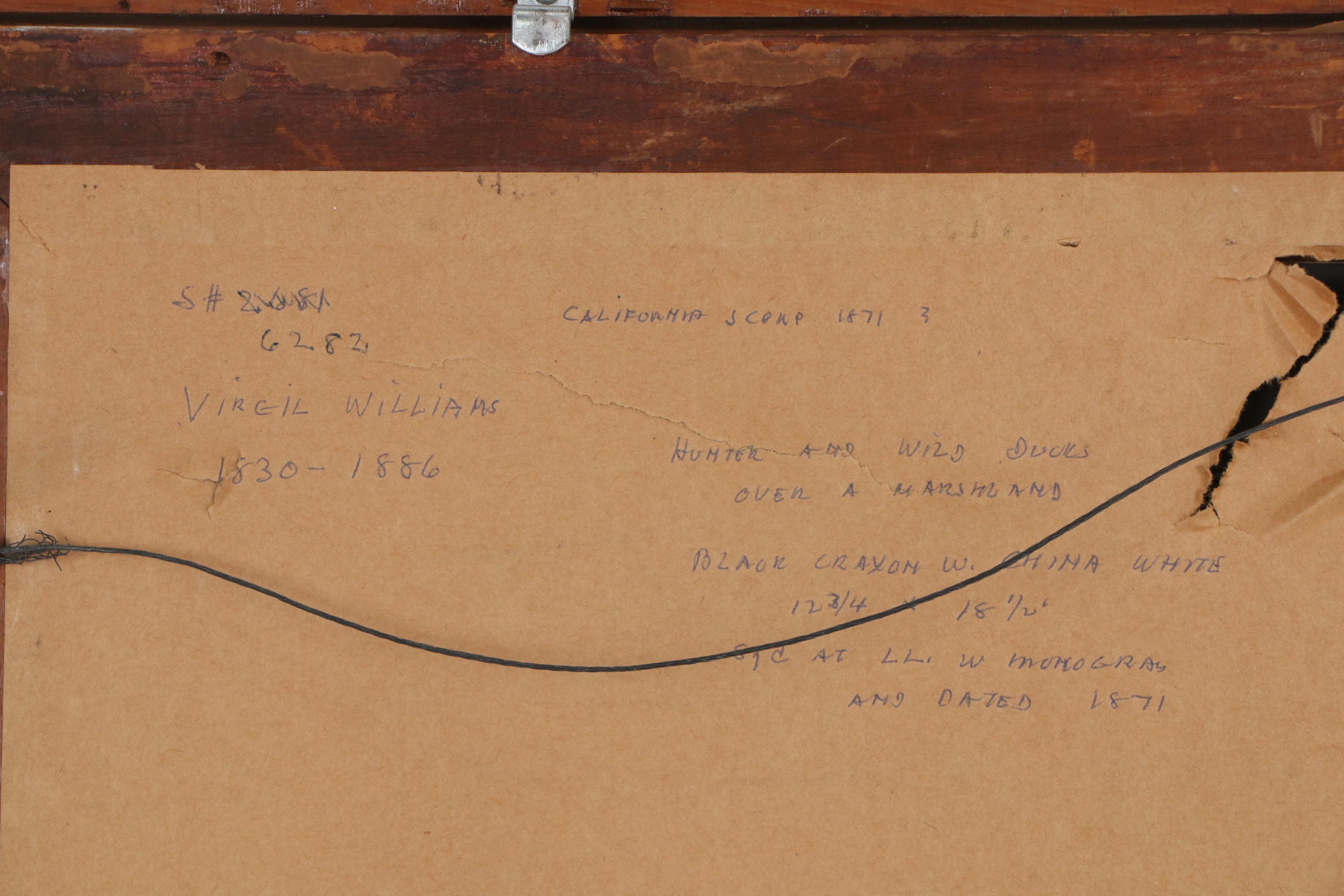 Virgil Macy Williams Charcoal and Gouache Drawing