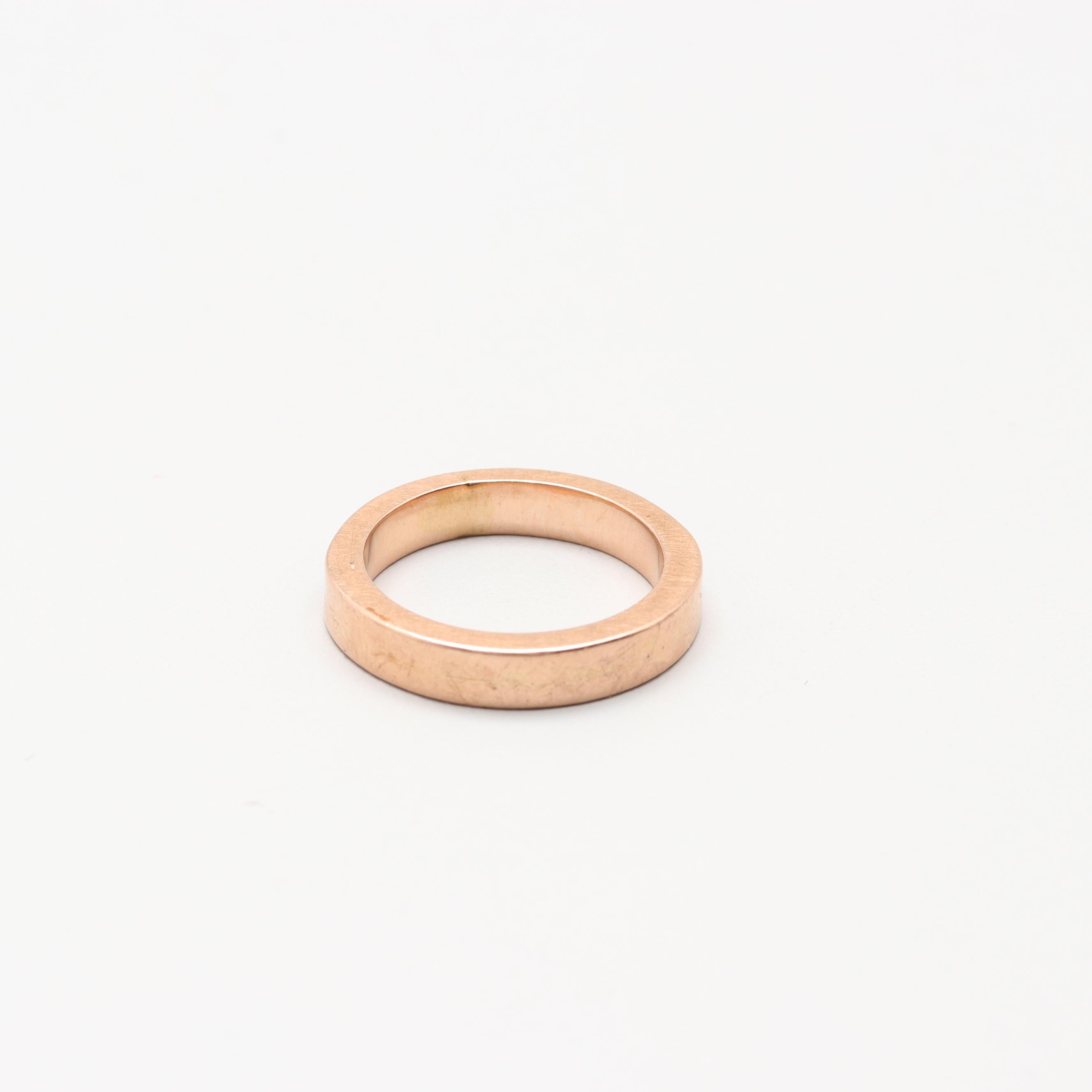 Mid Victorian 14K Rose Gold Braided Hair Mourning Ring