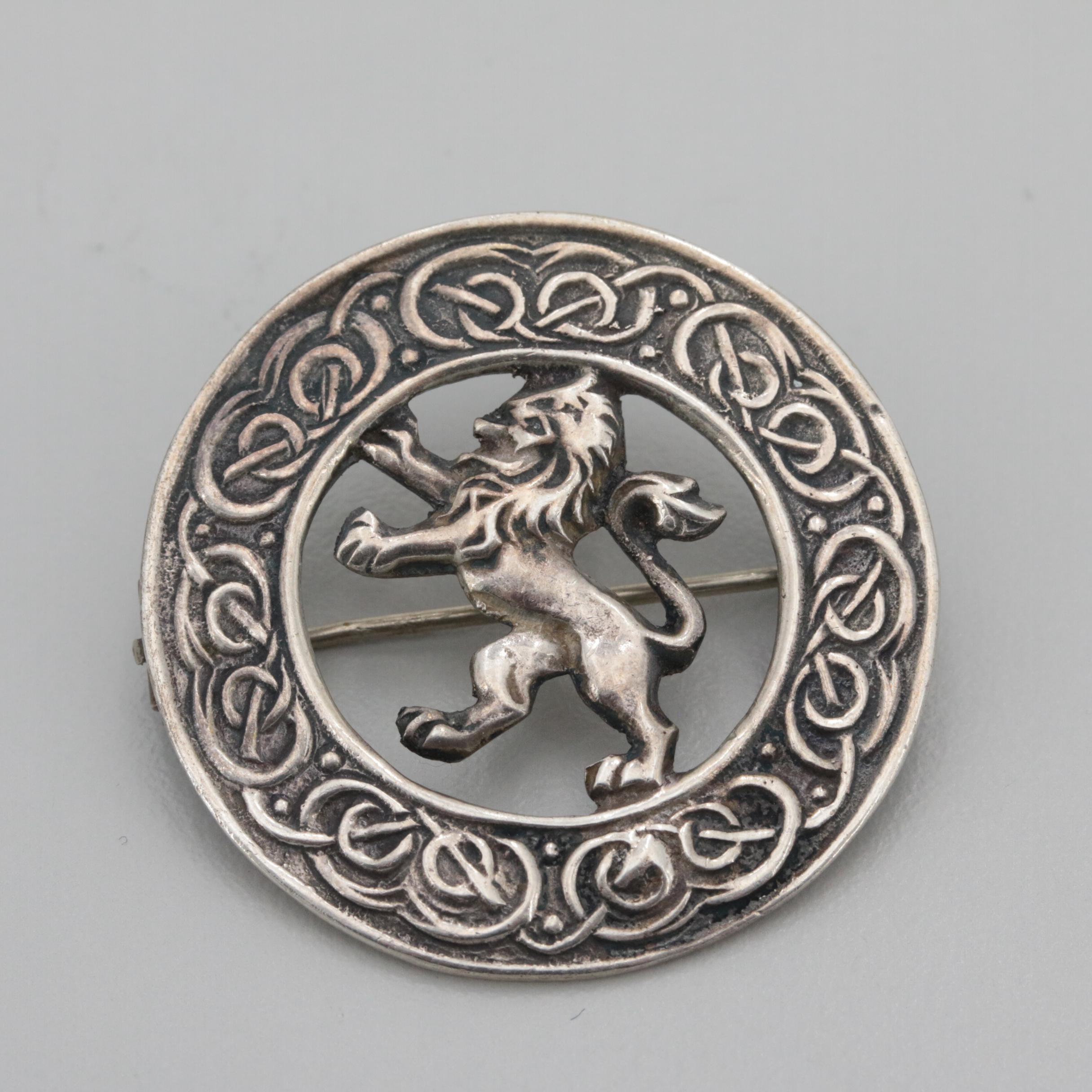 Circa 1953 Glasgow, Scotland Robert Allison Sterling Silver Pendant and Brooch