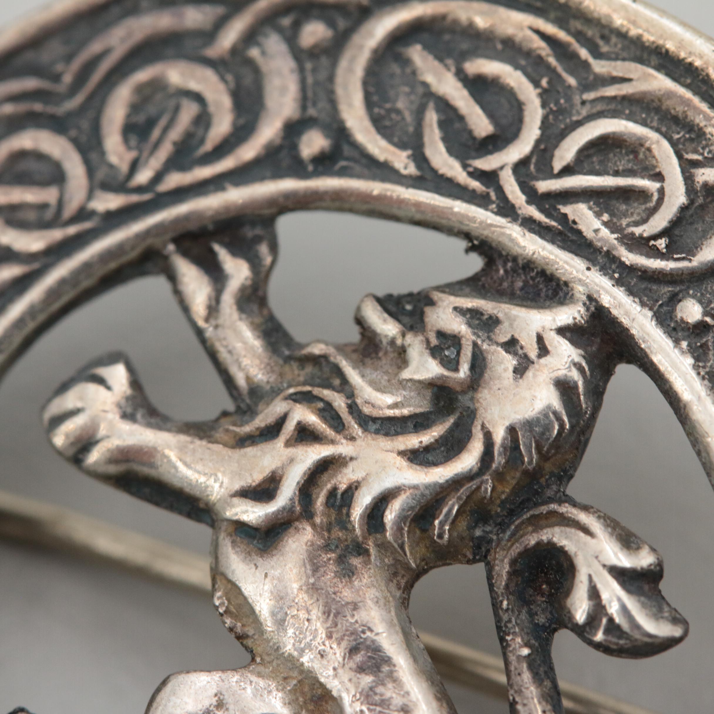 Circa 1953 Glasgow, Scotland Robert Allison Sterling Silver Pendant and Brooch